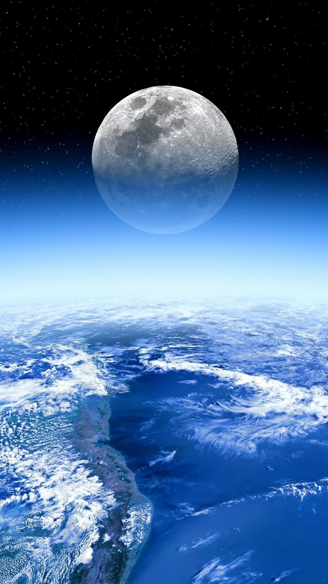 چشم انداز دلپسند ماه از سیاره وسیع زمین برای پروفایل