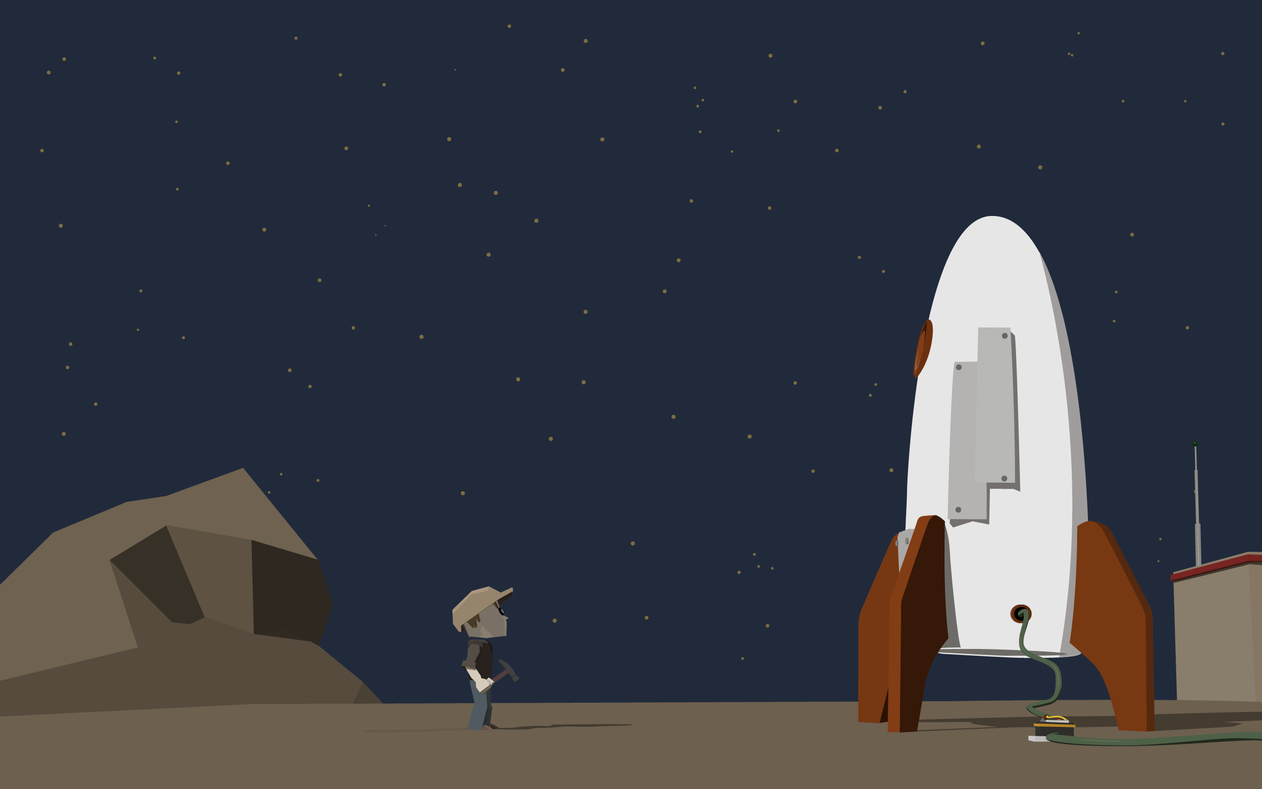 عکس زمینه جالب مهندس و موشک سفید برای ویندوز 11