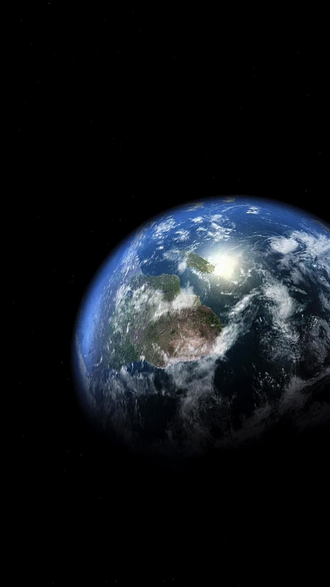 عکس پروفایل رویایی از کره زمین با زمینه مشکی کهکشان