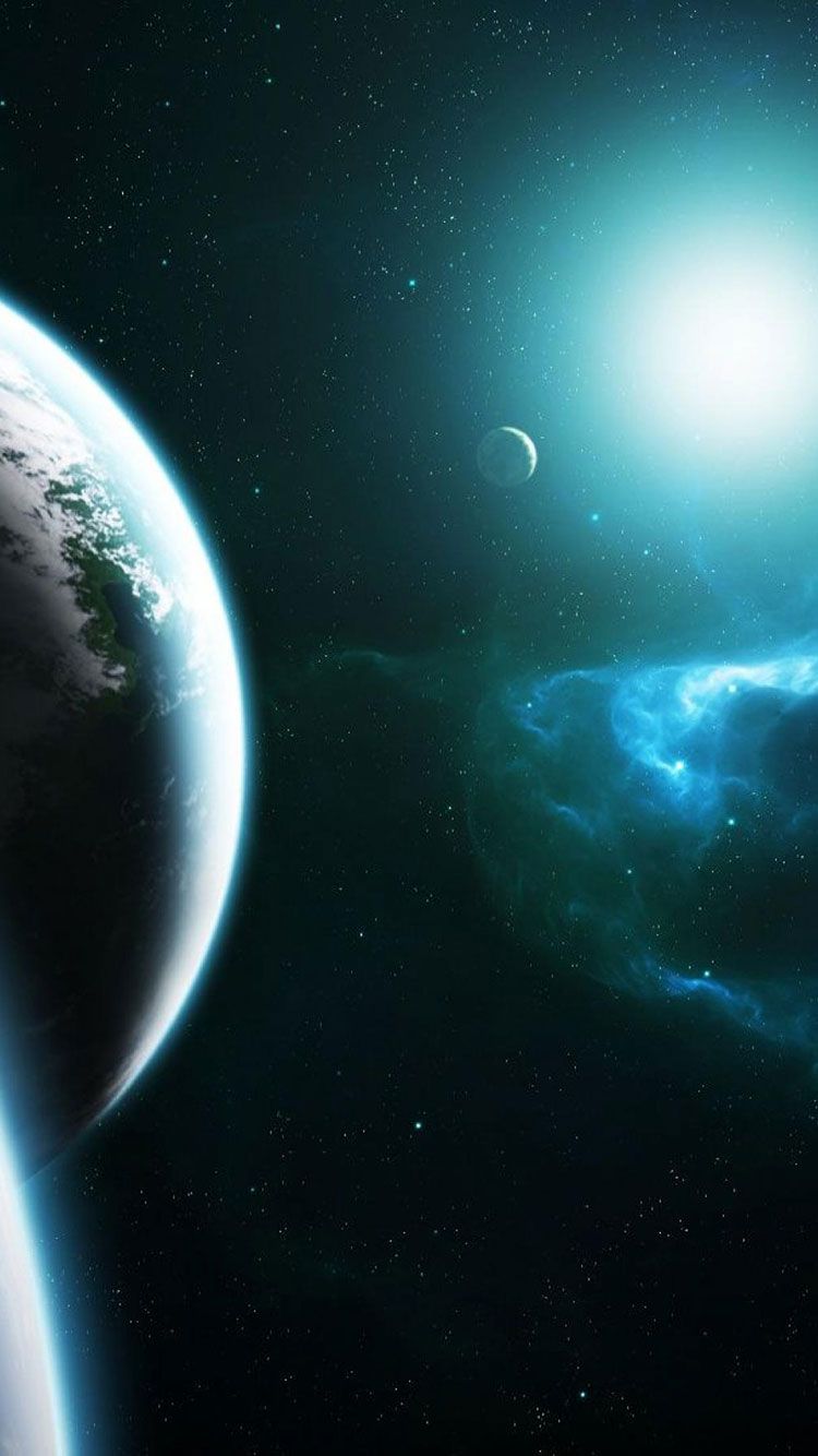 عکس استوک تماشایی کره زمین با تم نورانی آبی و مشکی
