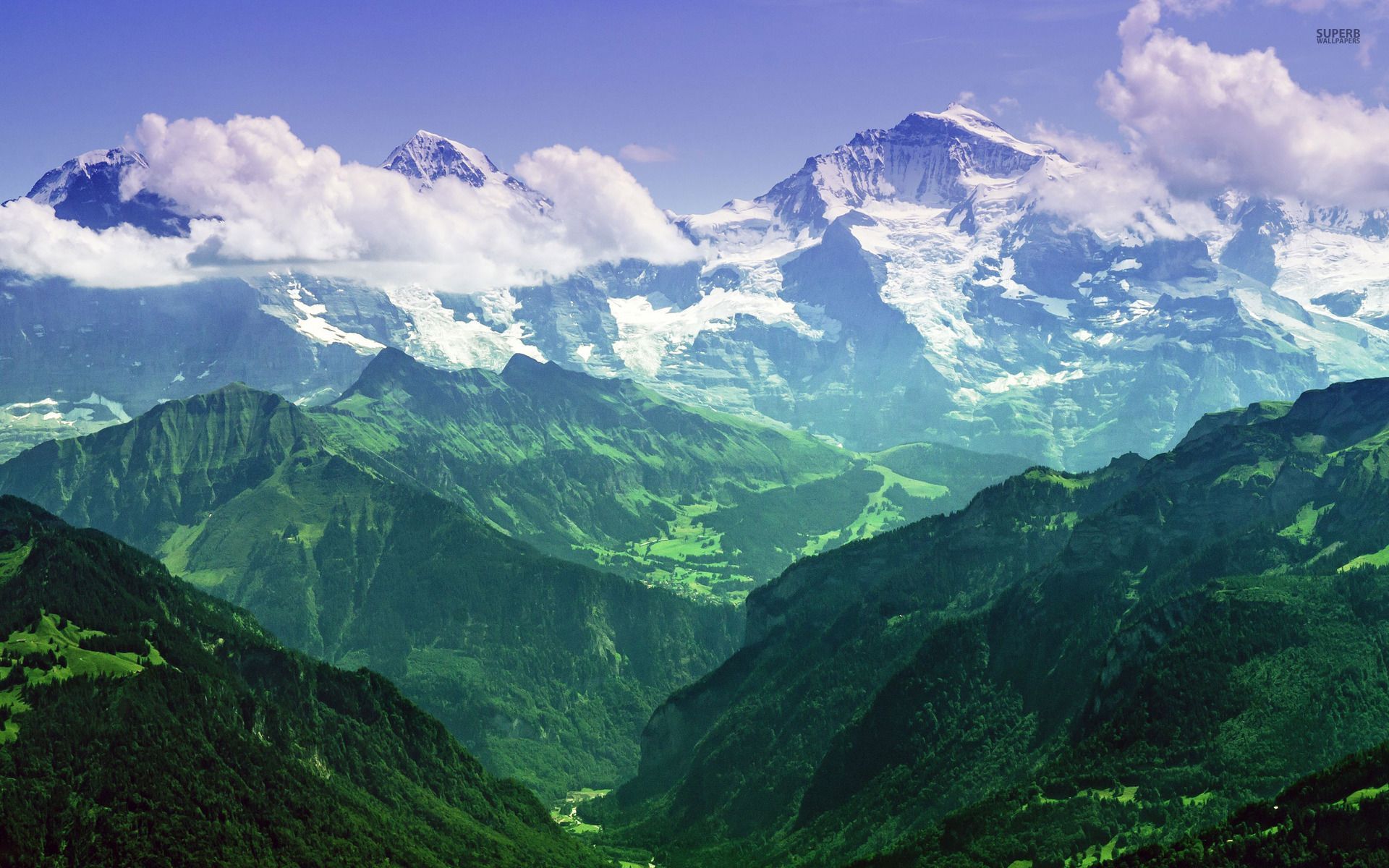 عکس منظره کوه های سوئیس