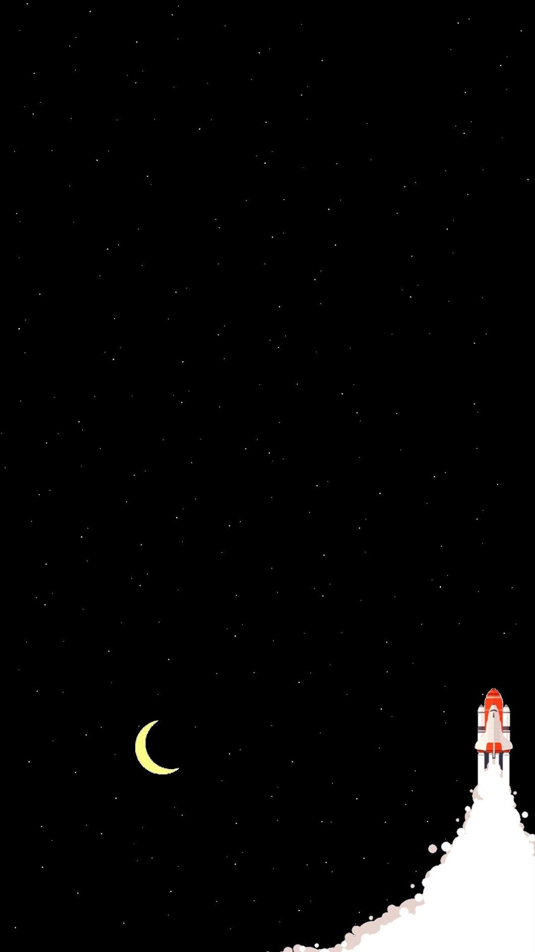 تصویر جذاب و دیدنی از موشک با ماه کنار آن مخصوص گوشی 
