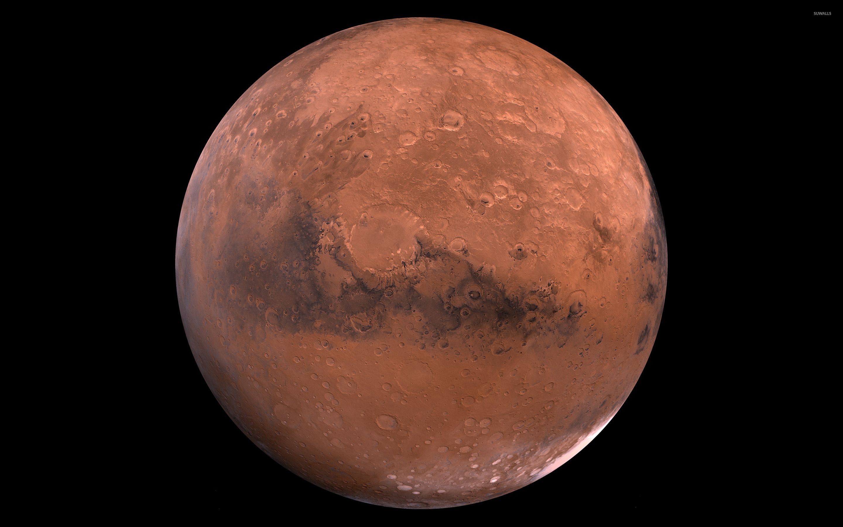 والپیپر سیاره مریخ با زمینه مشکی برای لپتاپ و کامپیوتر 