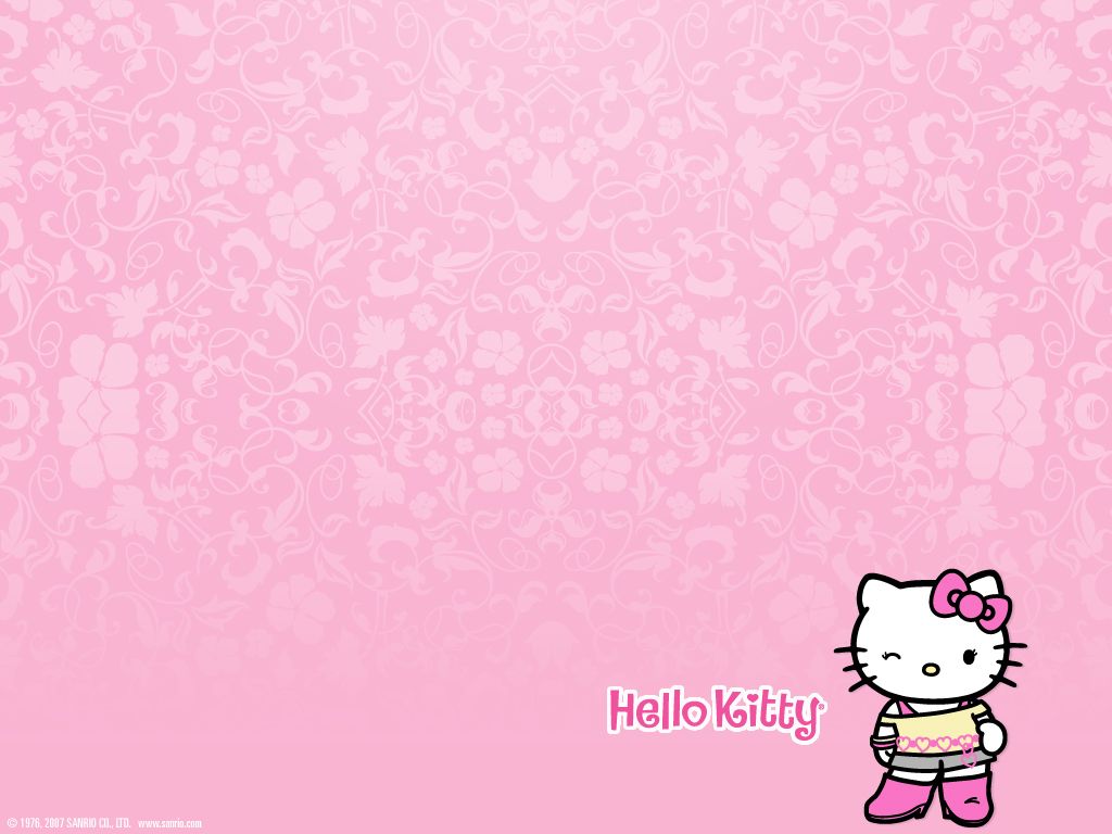صفحه زمینه پاورپوینت طرح Hello Kitty رویایی 