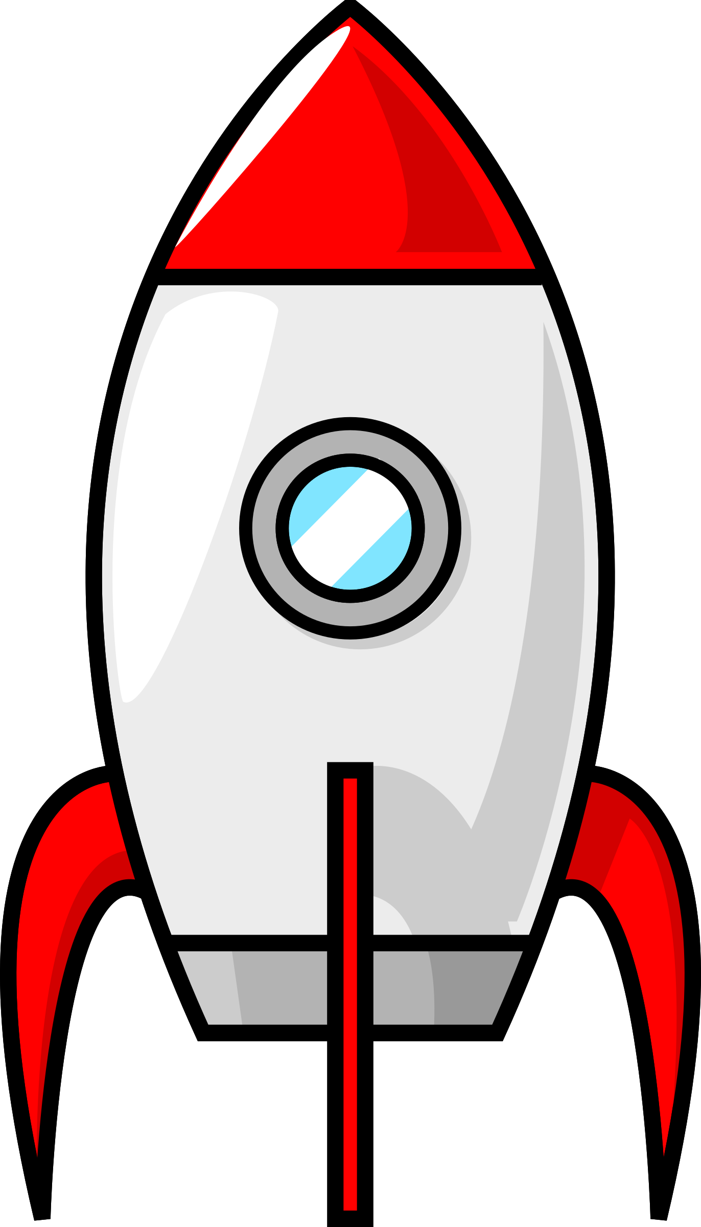 وکتور جادویی موشک قرمز و سفید خوشگل با فرمت PNG