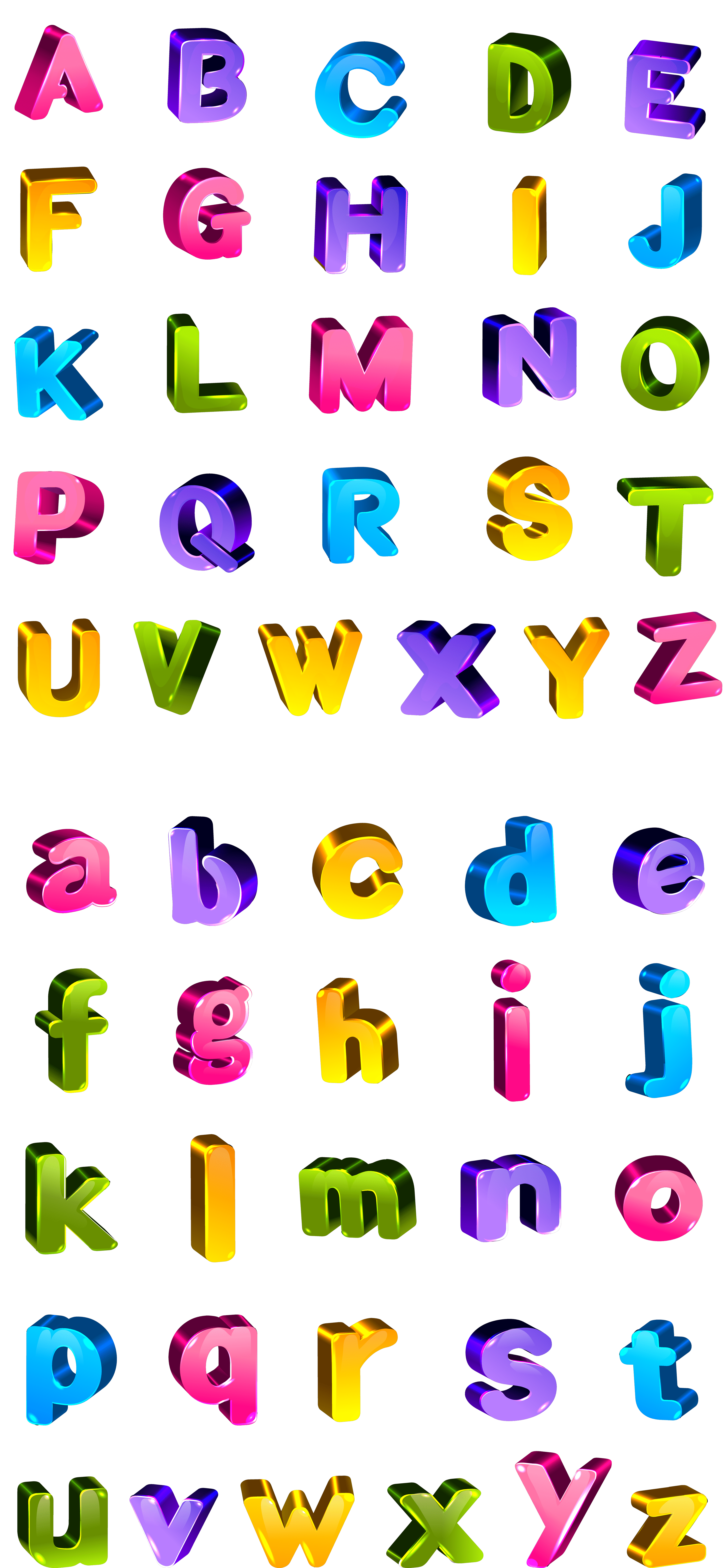 عکس حروف الفبای انگلیسی 3بعدی رنگی