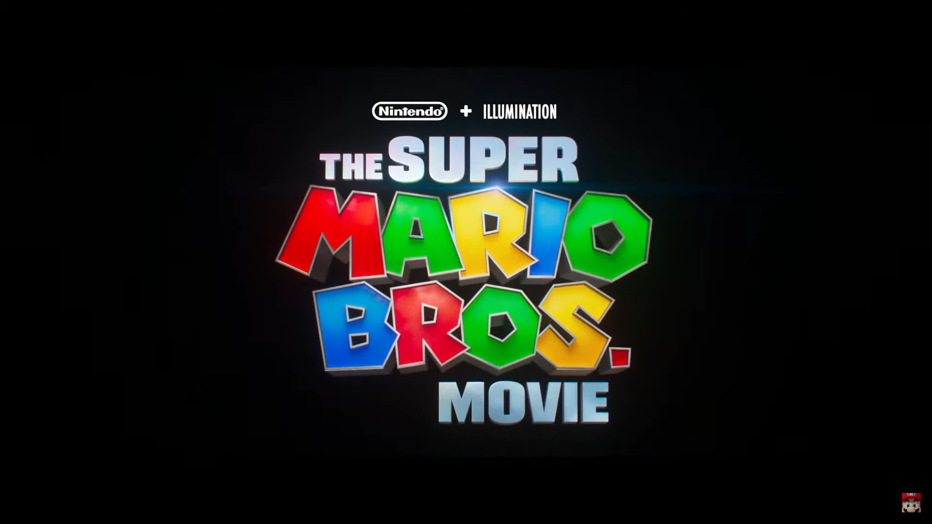 لوگو انیمیشن Super Mario Bros The Movie با زمینه مشکی