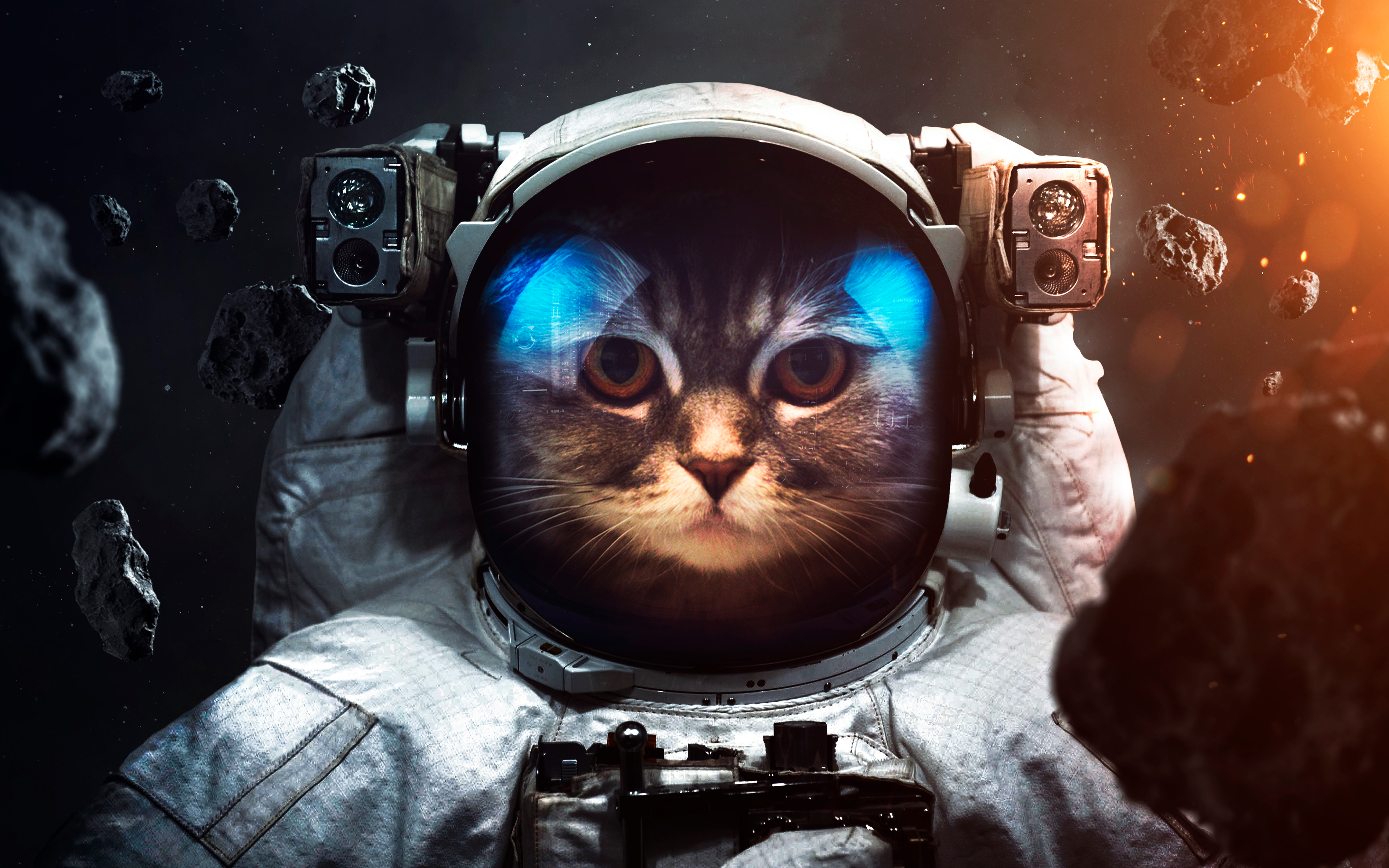 دانلود عکس گربه بامزه فضانورد با کیفیت HD برای نقاشی