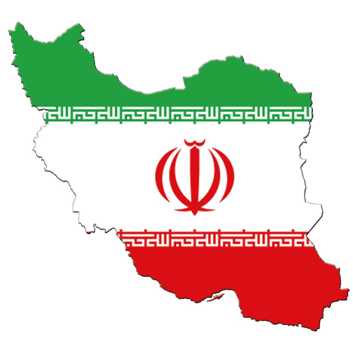 خوشگل ترین PNG نقشه ایران به رنگ پرچم برای پروفایل