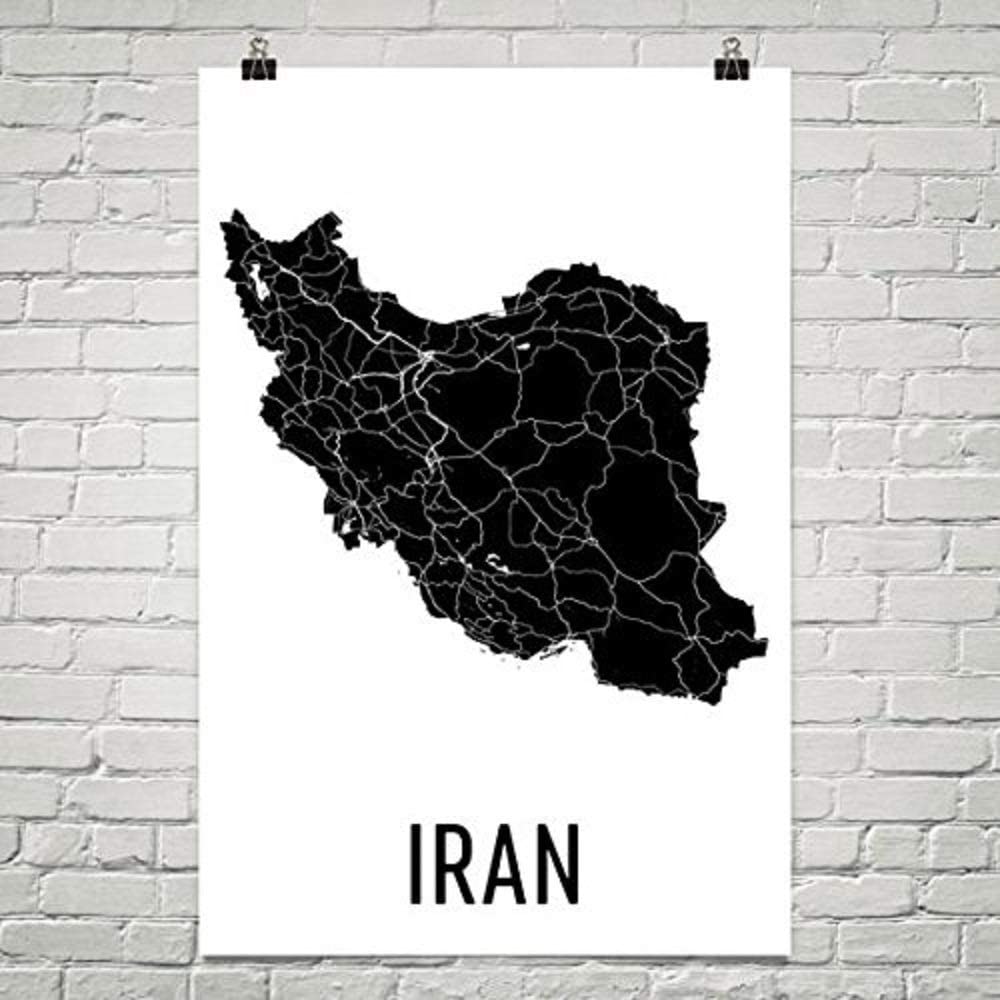 پوستر تماشایی از نقشه سیاه ایران طرح روی دیوار