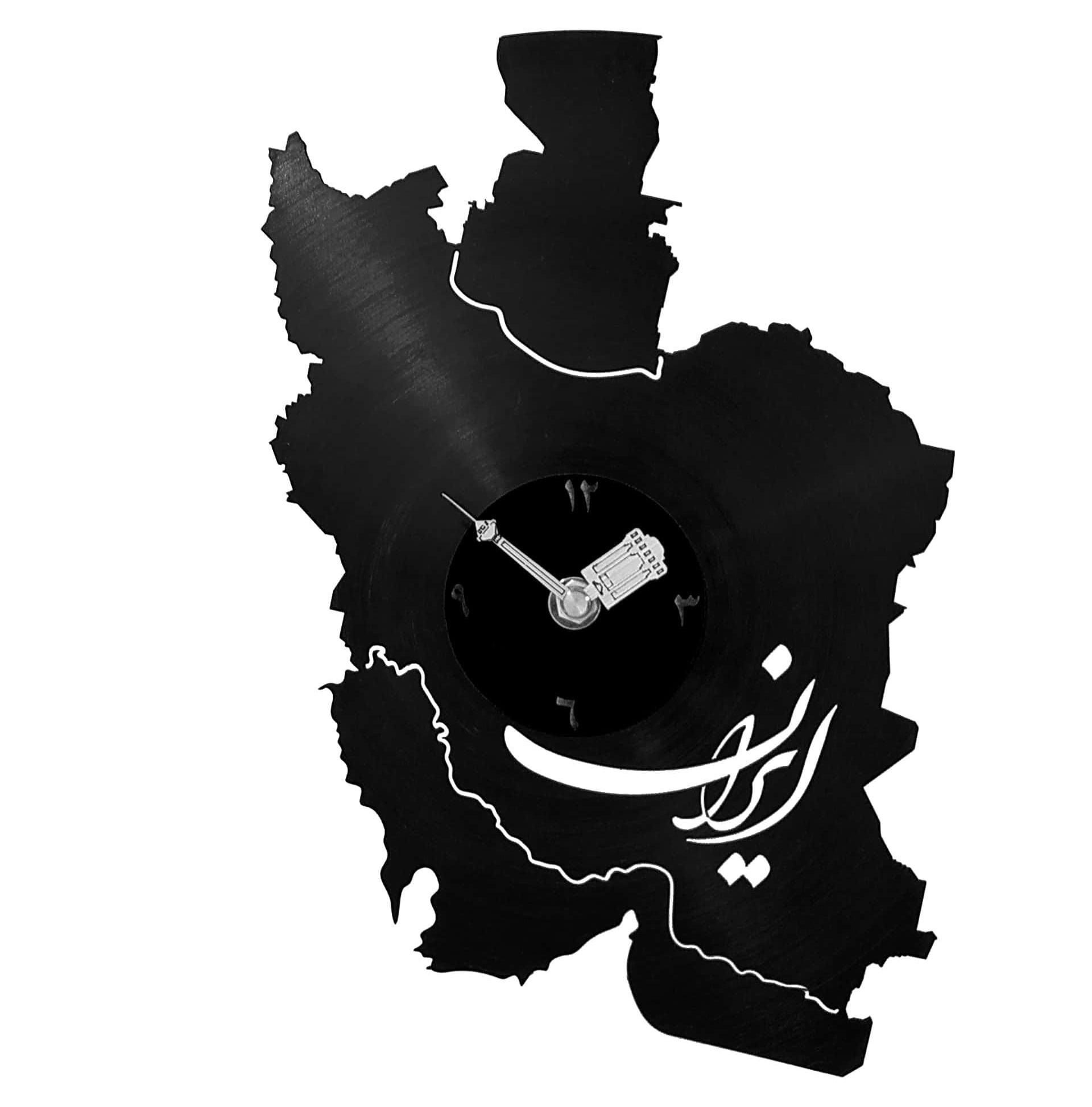 عکس جالب نقشه سیاه ایران با طرح ساعت