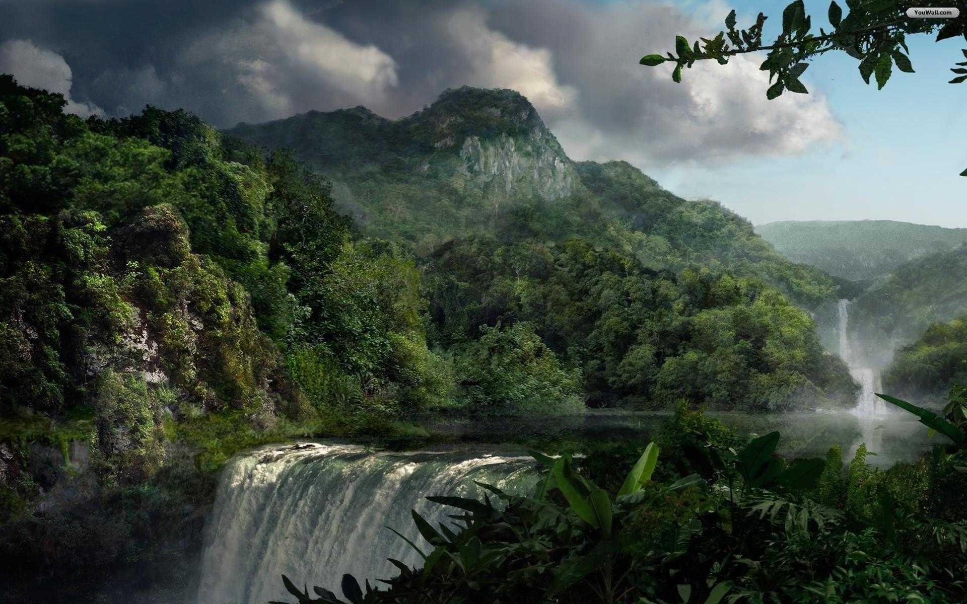 قاب Full HD کمنظیر از آبشار و رودخانه های خنک درون جنگل