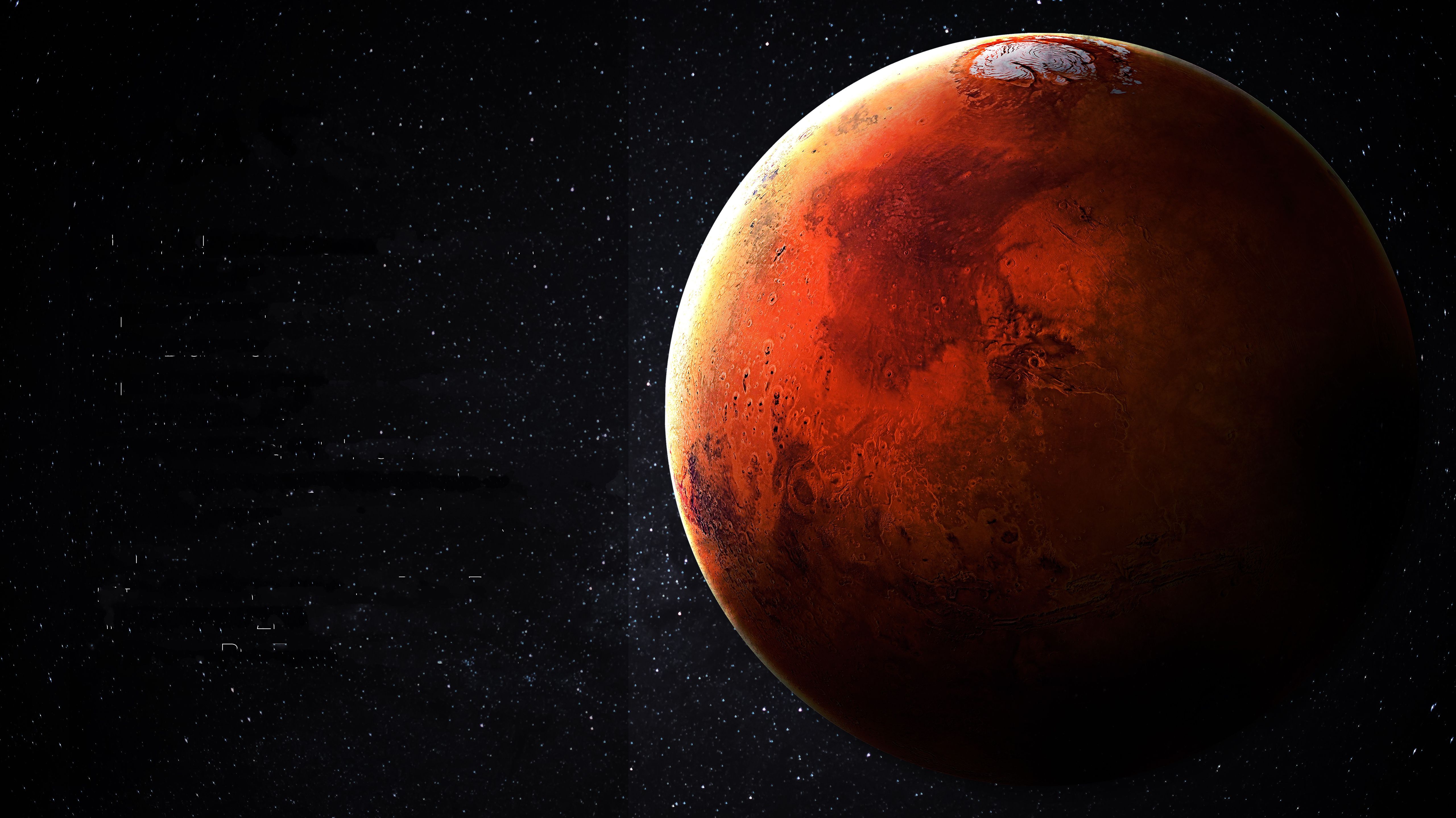 تصویر پروفایل دیدنی سیاره مریخ با زمینه مشکی پرستاره
