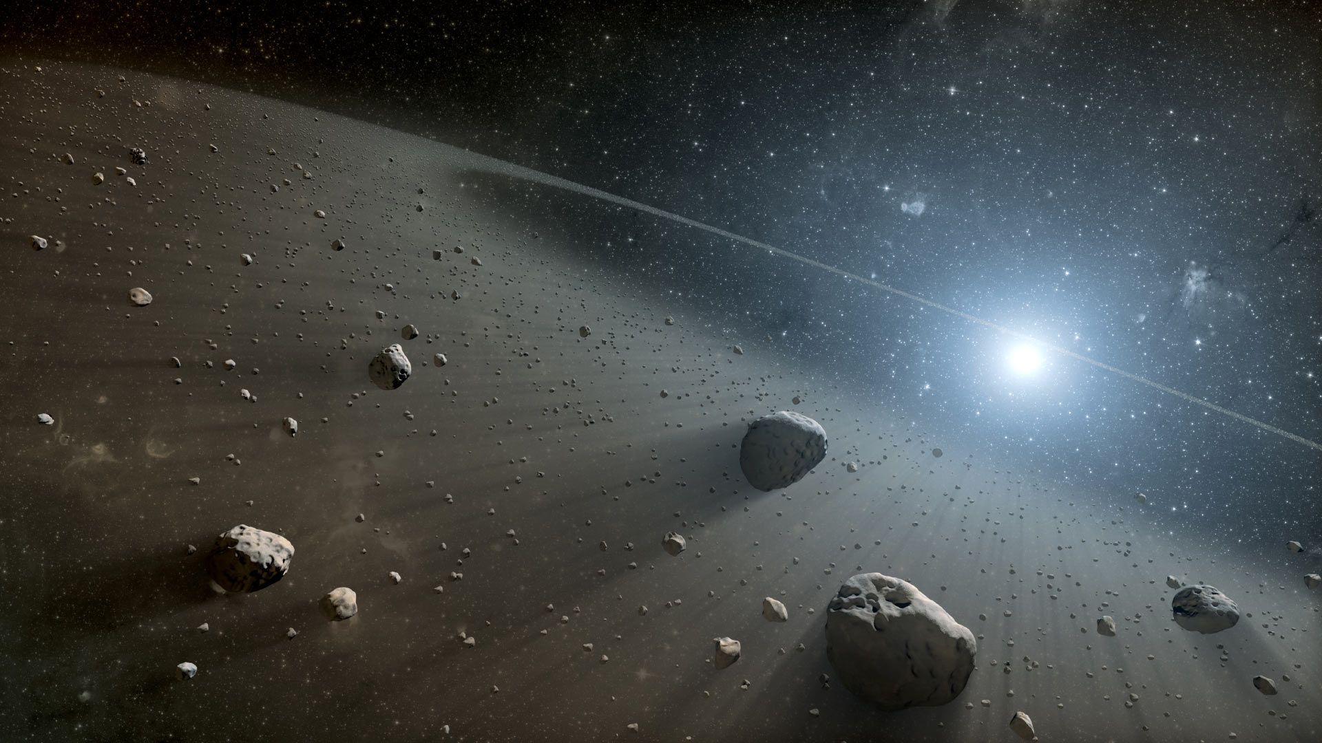 عکس زمینه رویایی کمربند اصلی سیارک ها برای کامپیوتر