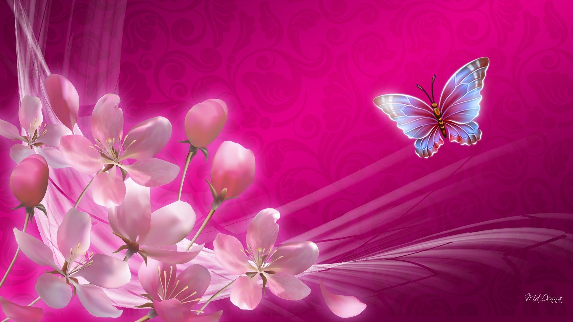 Wallpaper دخترونه ناز فصل بهار با تم صورتی Wallpaper دخترونه ناز فصل بهار با تم صورتی