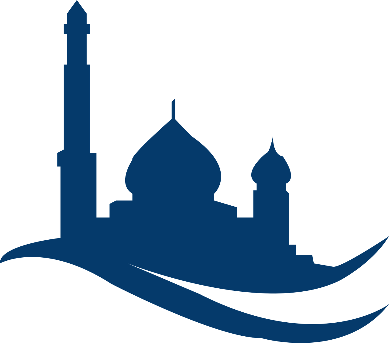 وکتور png ماه رمضان با طرح مسجد برای فتوشاپ
