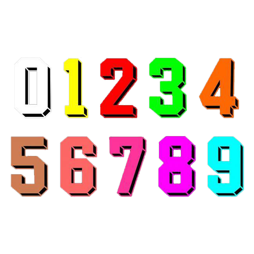 عکس اعداد انگلیسی رنگی