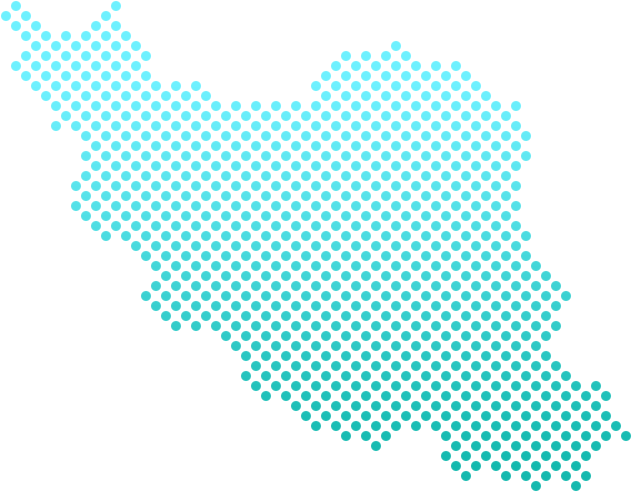 وکتور لایه باز از نقشه ایران با گرافیک نقطه‌ای دیدنی