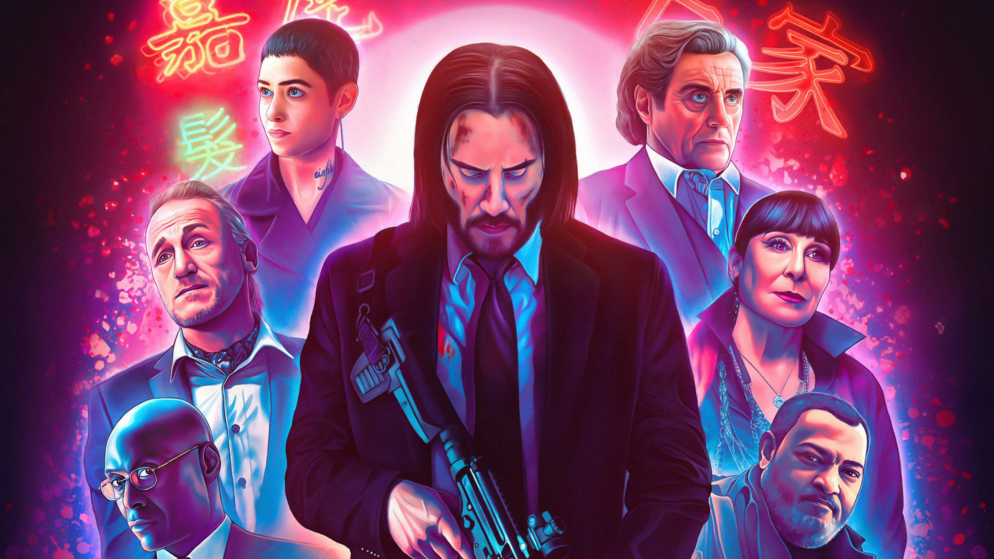 تصویر زمینه خفن John Wick 2023 با طرح بازیگران تصویر زمینه خفن John Wick 2023 با طرح بازیگران
