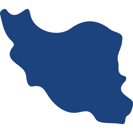 وکتور ساده و شیک نقشه ایران به رنگ نیلی با کیفیت HD 