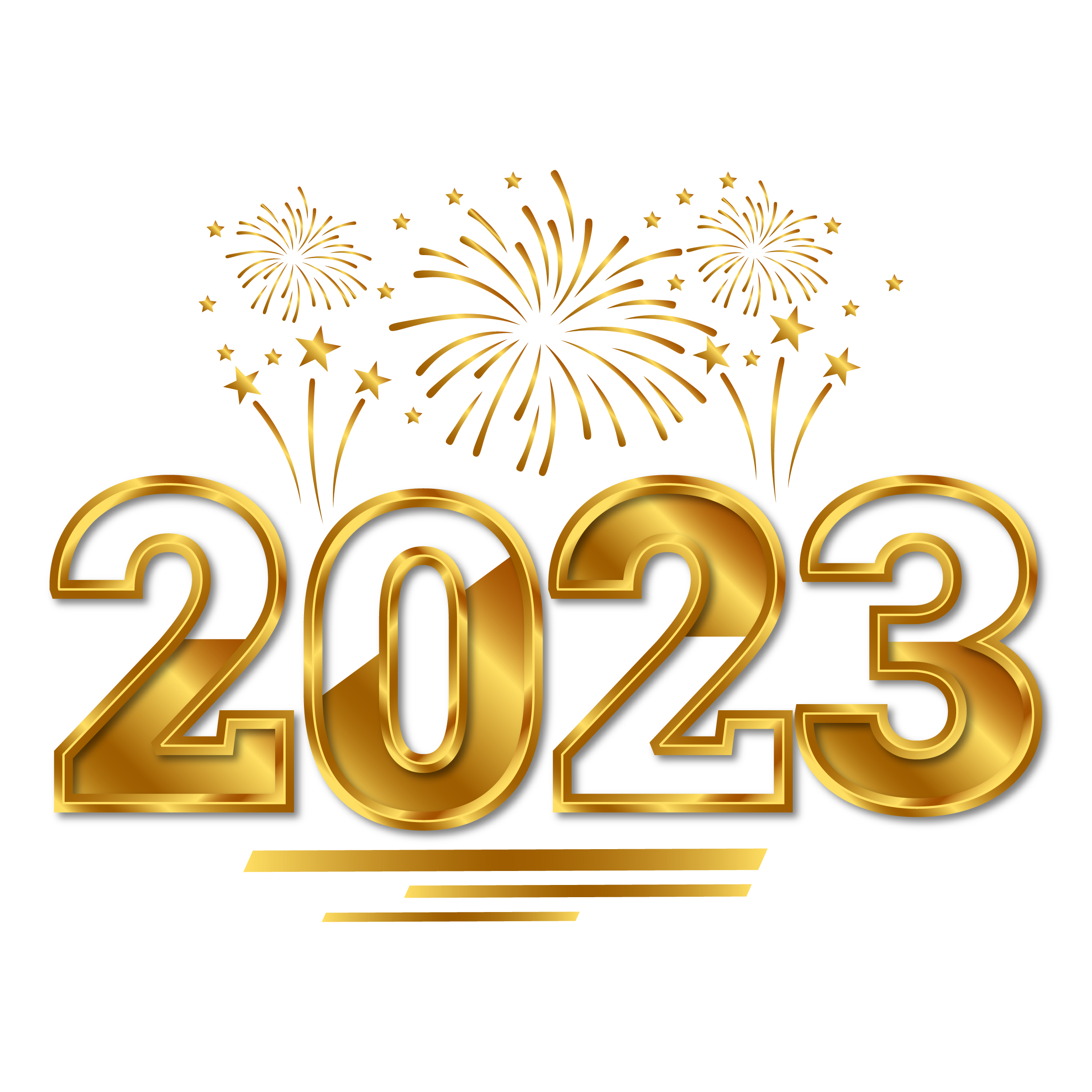 عکس آتیش بازی عدد ۲۰۲۳ برای تبریک سال نو میلادی بدون پس زمینه