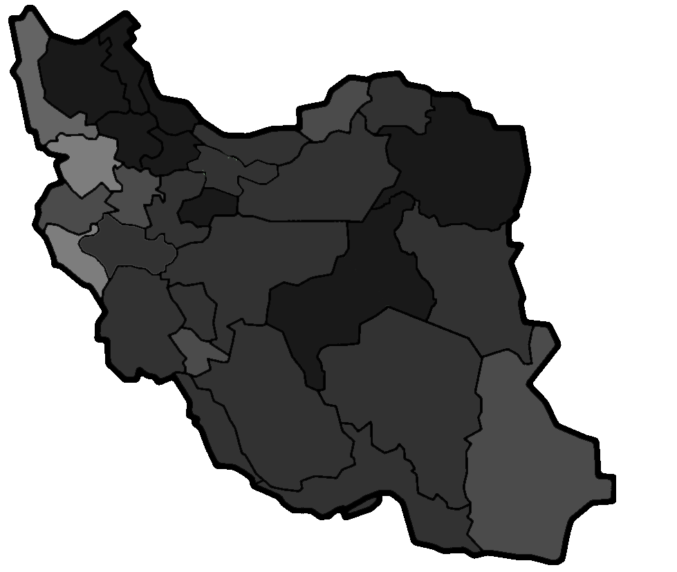 جدید ترین نقشه سیاه ایران با مشخص بودن استان ها