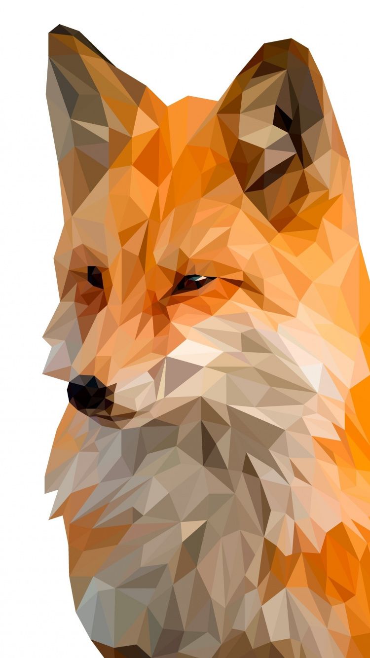 والپیپر گرافیکی از روباه قرمز برای تصویر زمینه موبایل