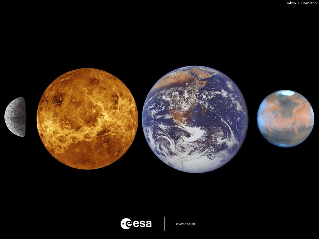 عکس دیجیتالی مهیج از سیاره های عطارد زهره زمین مریخ