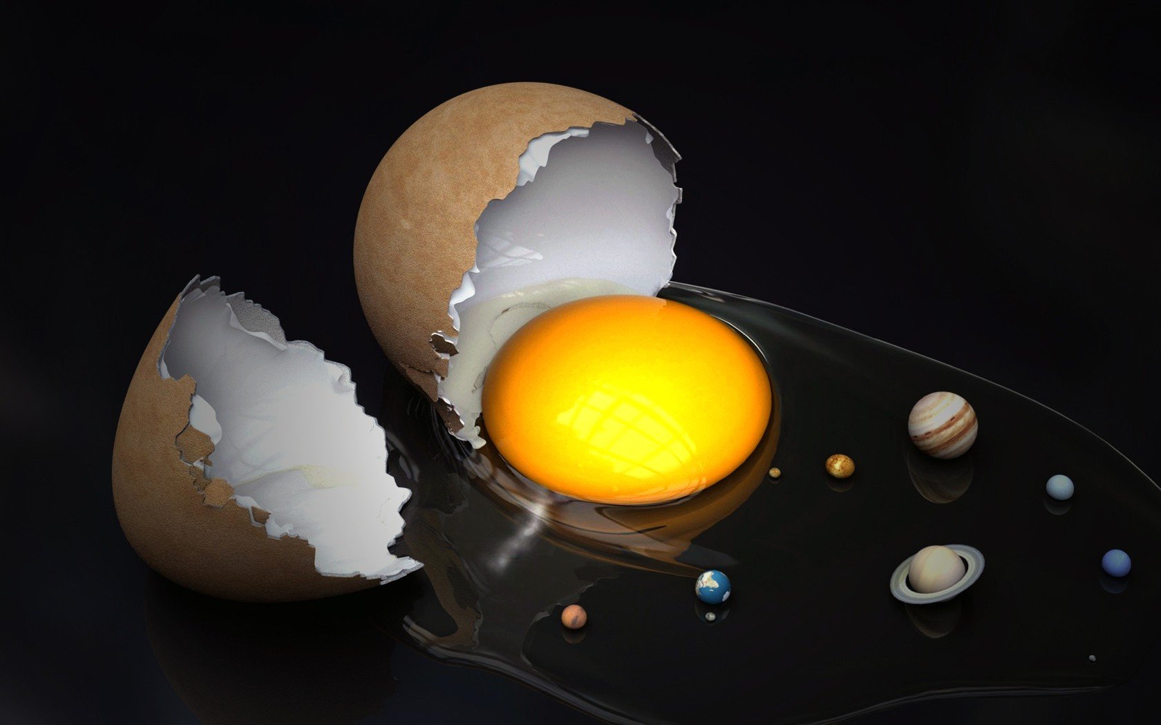 والپیپر جالب خورشید در منظومه شمسی شکل تخم مرغ
