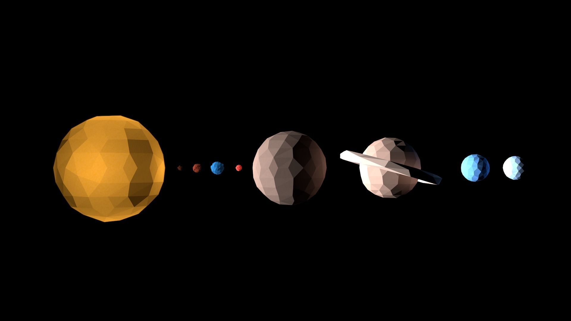 بک گراند شکیل از سیارات منظومه شمسی به سبک 3D