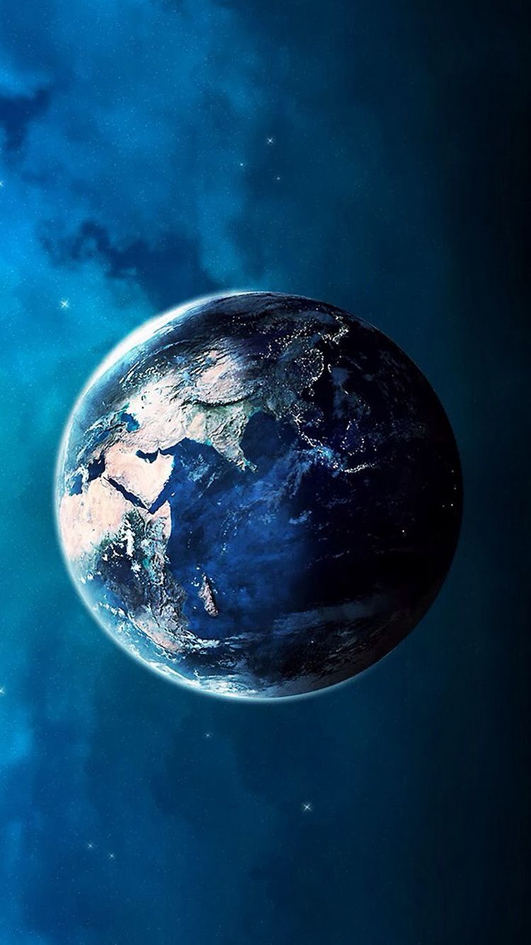 جدید ترین تصویر زمینه موبایل با طرح کره زمین آبی رنگ