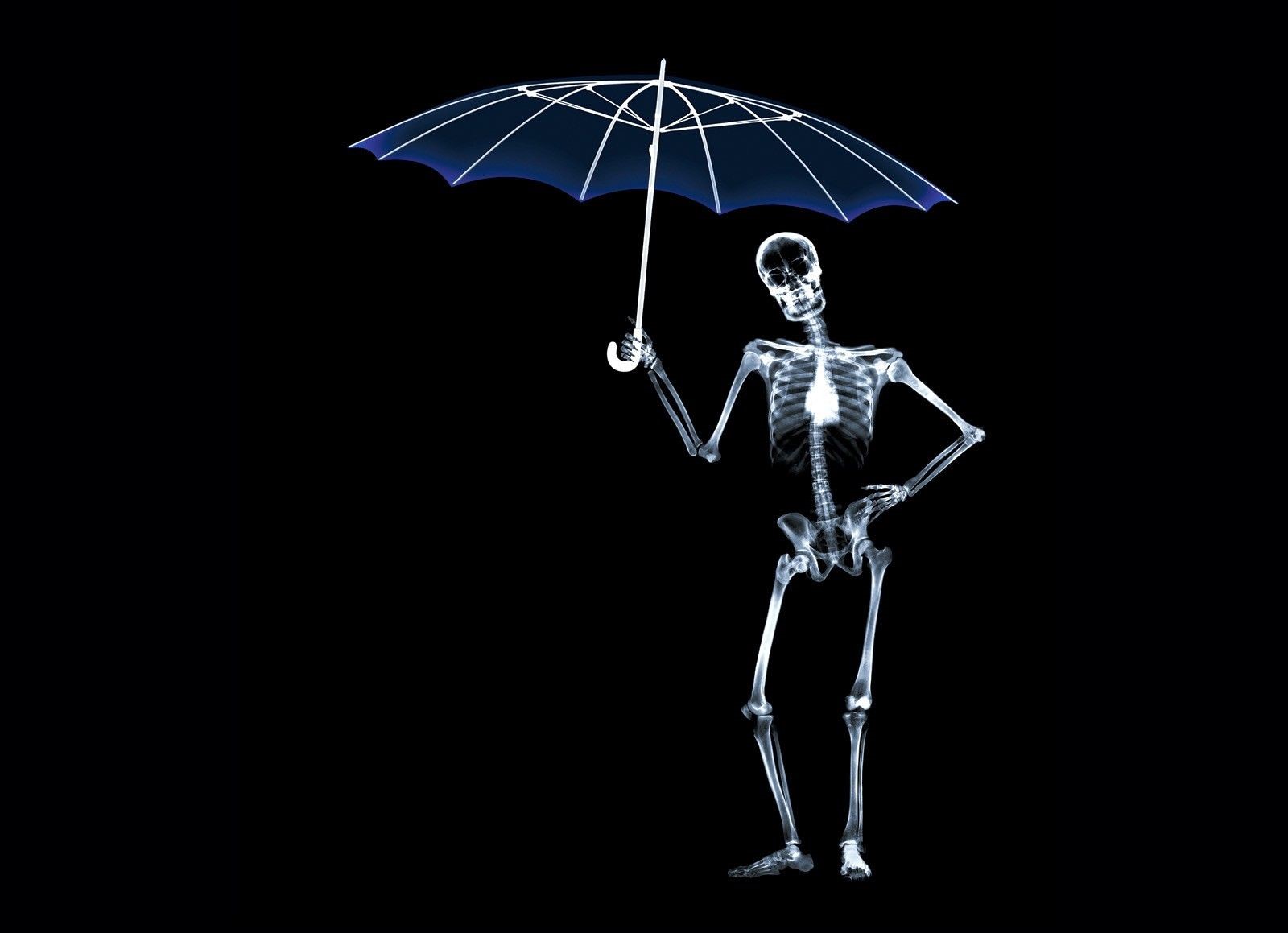پس زمینه کامپیوتر با طرح رادیولوژی انسان چتر به دست