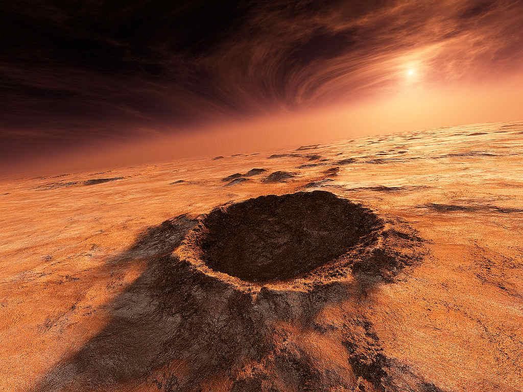 عکس مهیج از گودال در کف سیاره مریخ با کیفیت 8K 