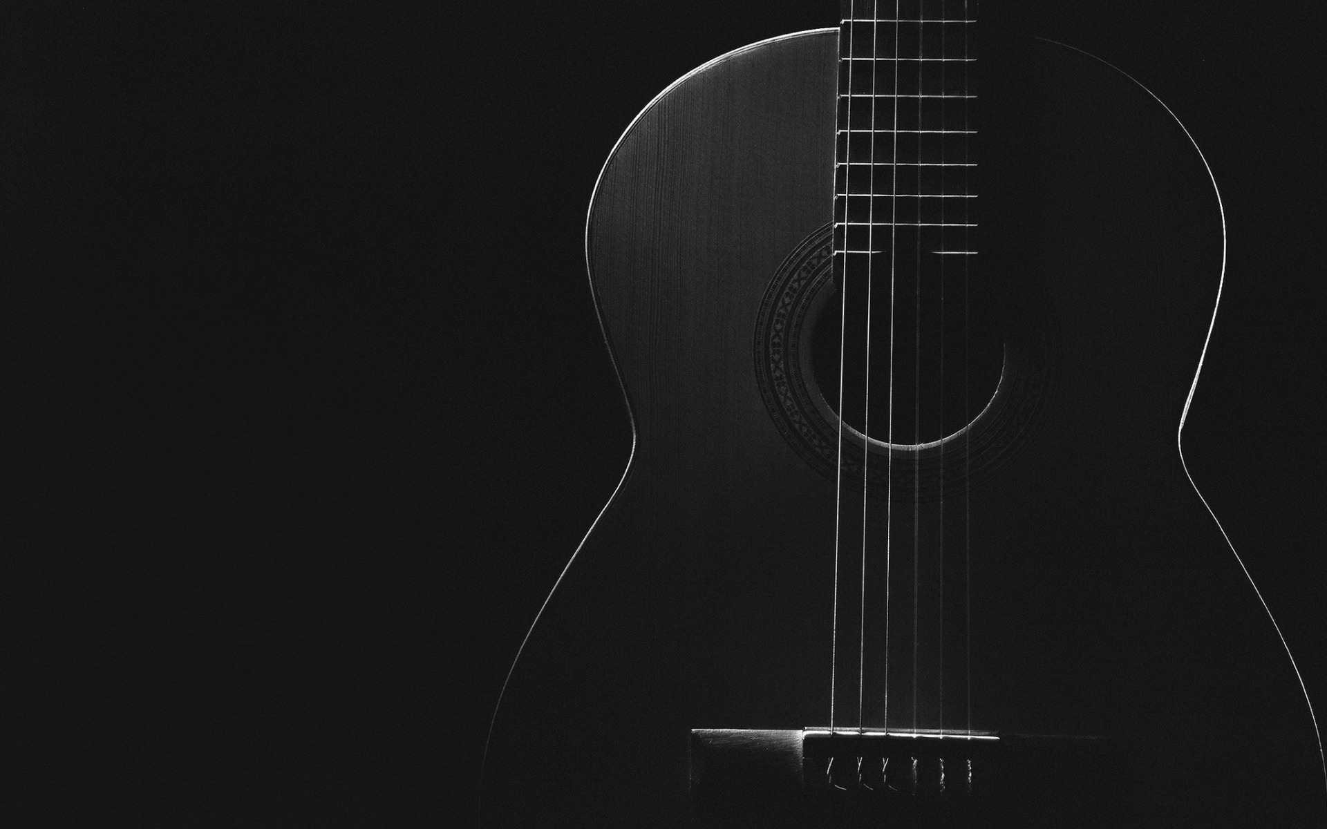 تصویر زمینه پردانلود سیاه و سفید با طرح گیتار لاکچری برای دسکتاپ لپ تاپ