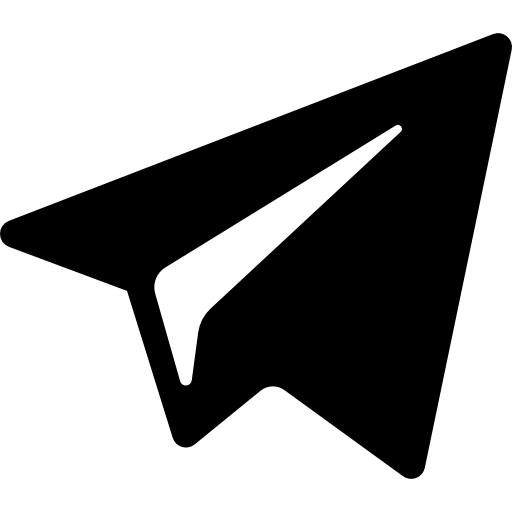 لوگو ساده تلگرام برای کارت ویزیت مشکی و زیبا PNG