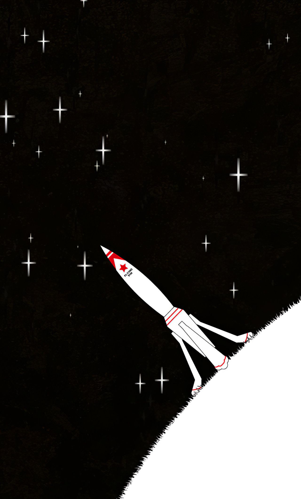 تصویر جذاب و دیدنی  از موشک کیوت با ستاره های دور آن 