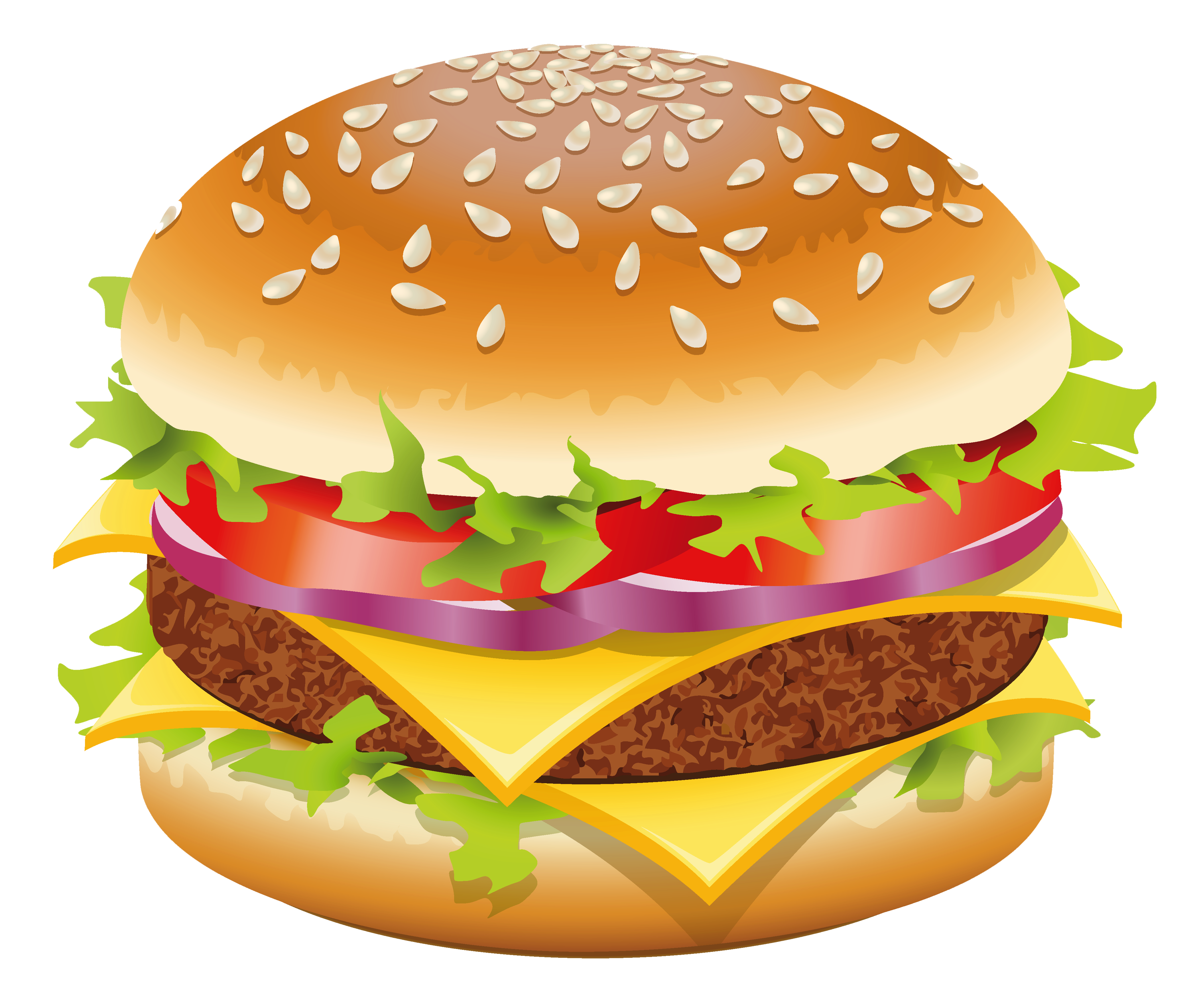 نقاشی دیجیتالی همبرگر خوشگل برای استفاده در سایت