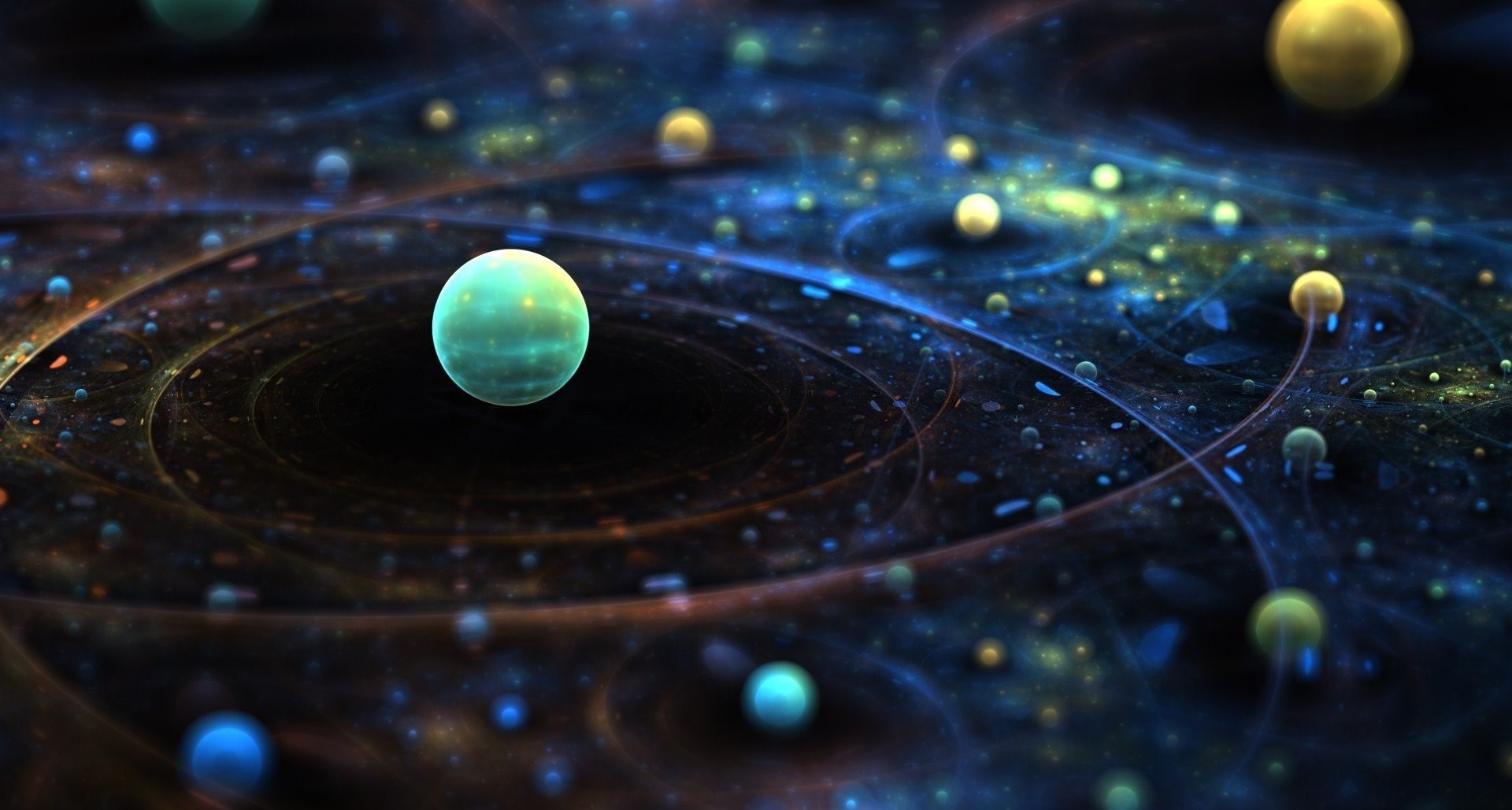 عکس استوک انتزاعی از منظومه شمسی با تم شبرنگ