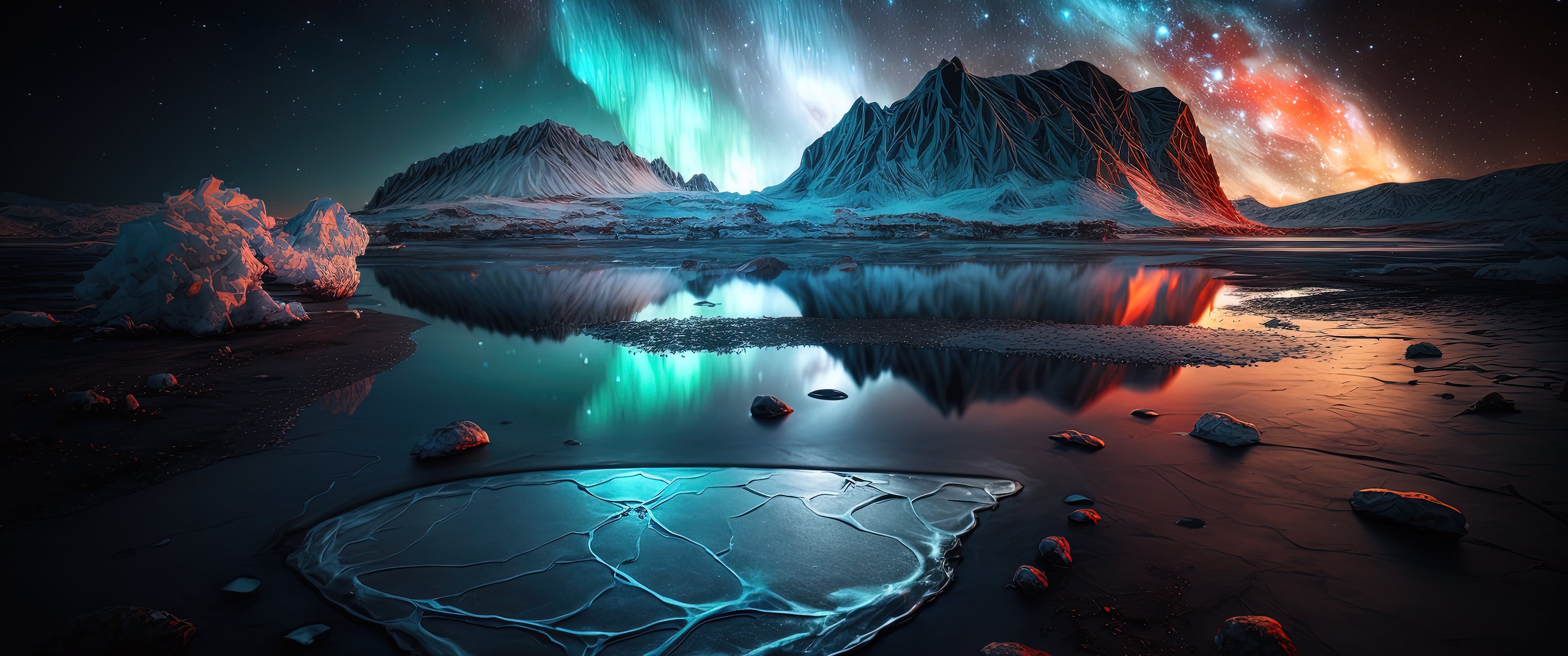 خوشگل ترین عکس پروفایل شفق قطبی تولید شده توسط Artificial Intelligence یا هوش مصنوعی