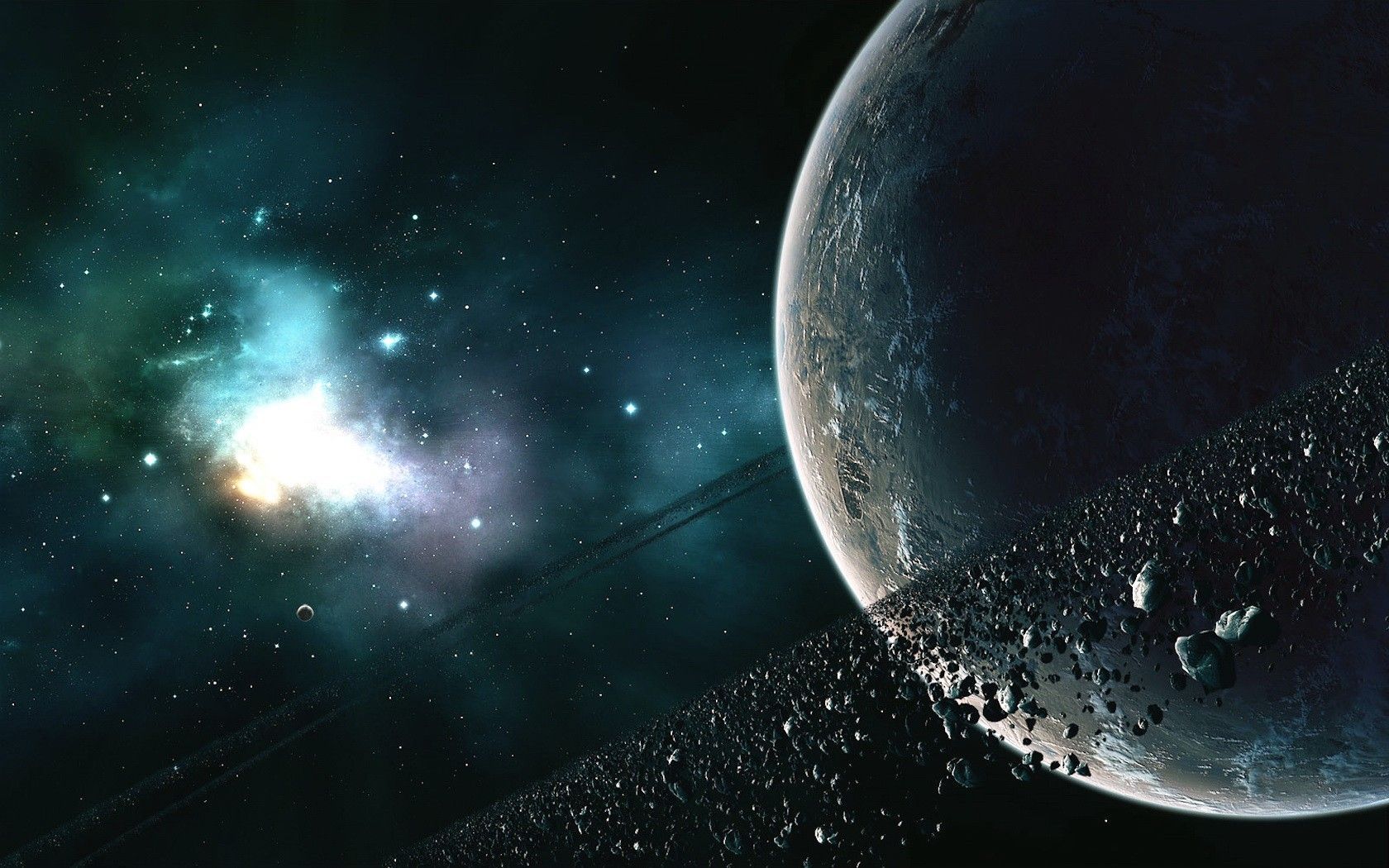 تصویر HD کمربند سیارکی درون کهکشان پر زرق و برق