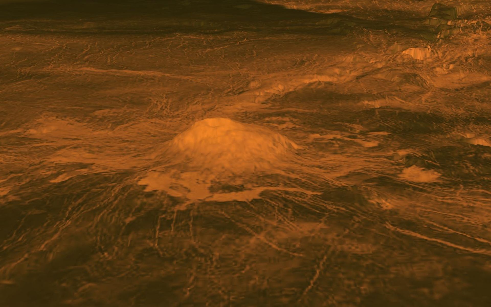 عکس هوایی از بزرگترین آتشفشان سیاره ناهید یا زهره