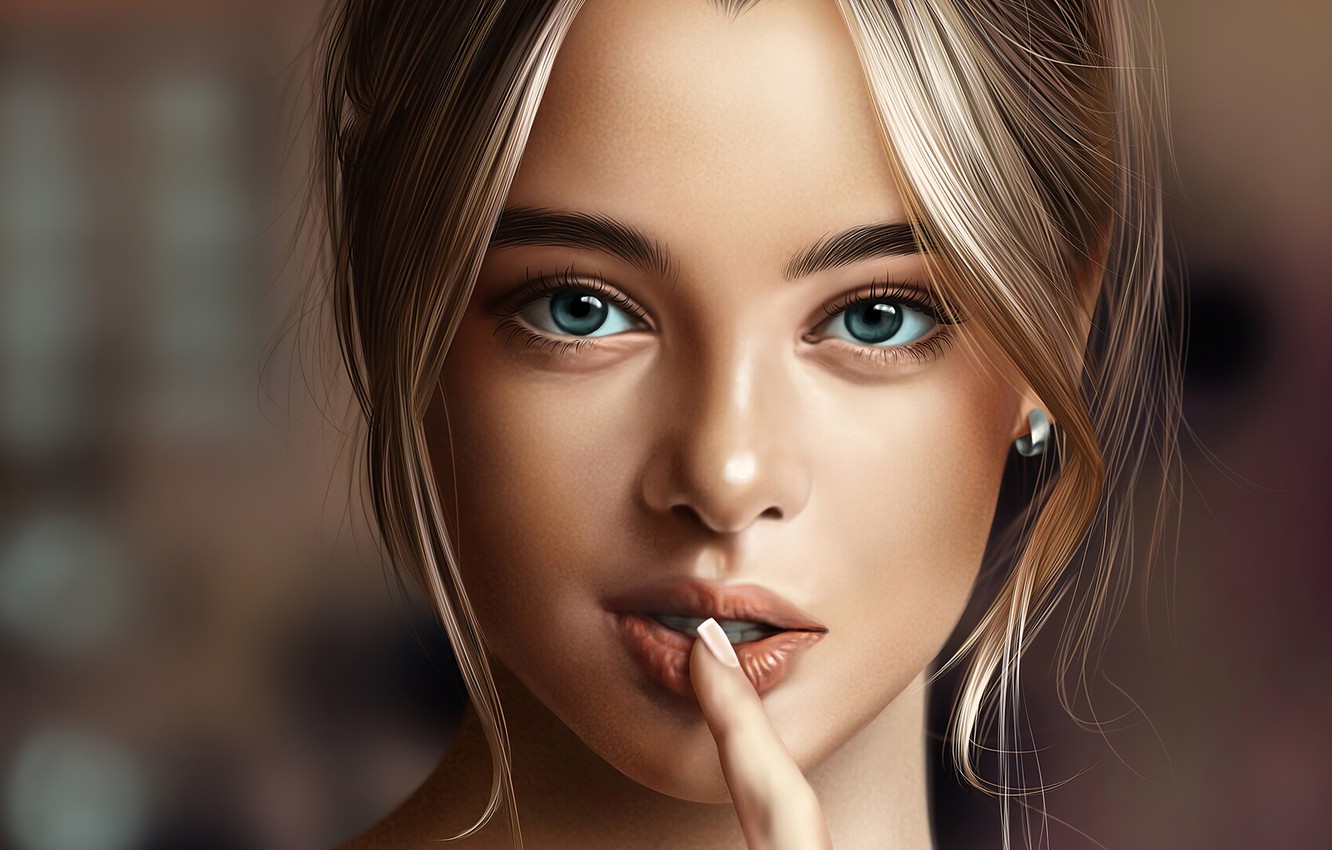 دانلود نمای دیجیتالی دختر خوشگل خارجی با ژست پر از ناز و عشوه