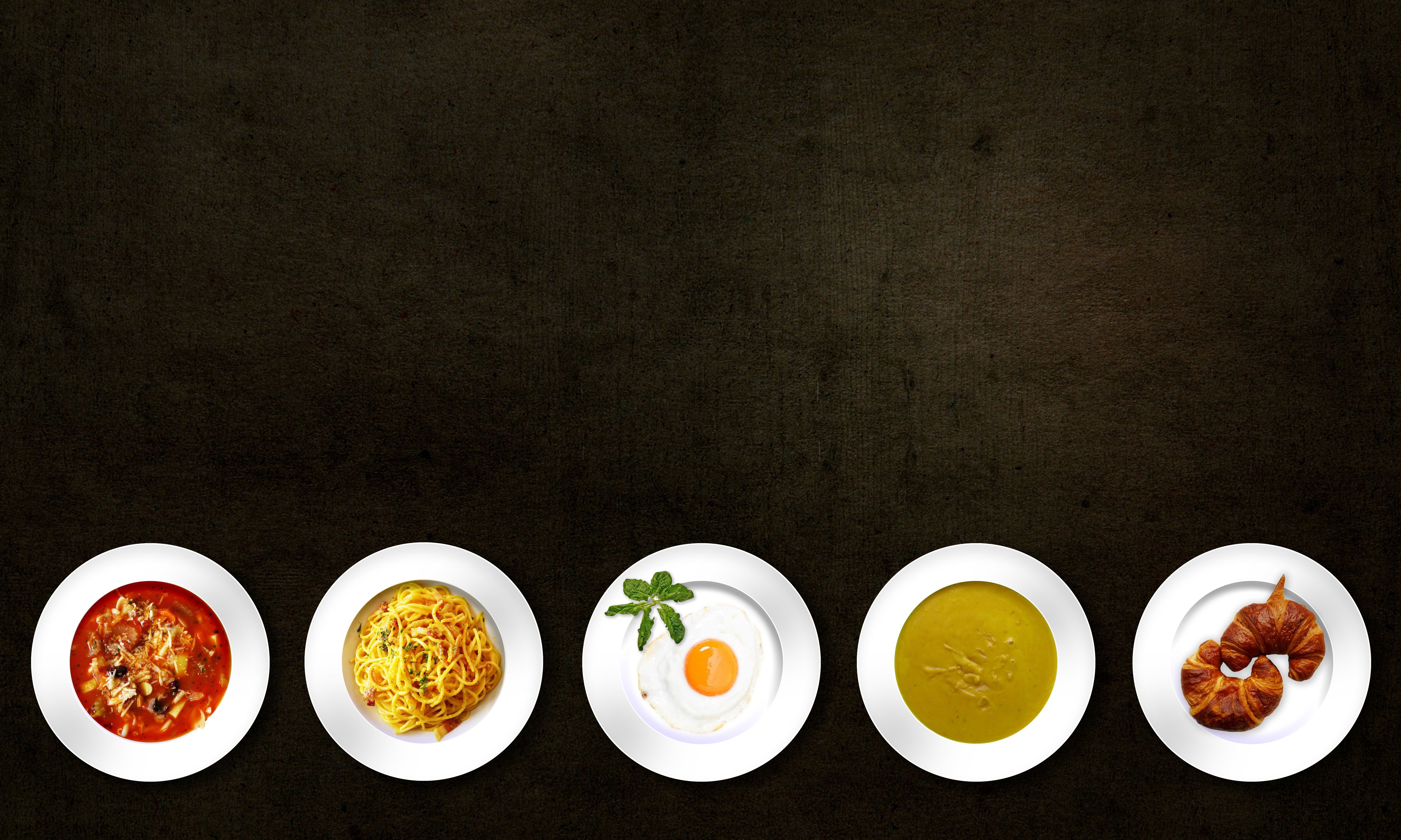 تصویر زمینه HD لپتاپ رستوران با طرح پنج بشقاب خوشمزه