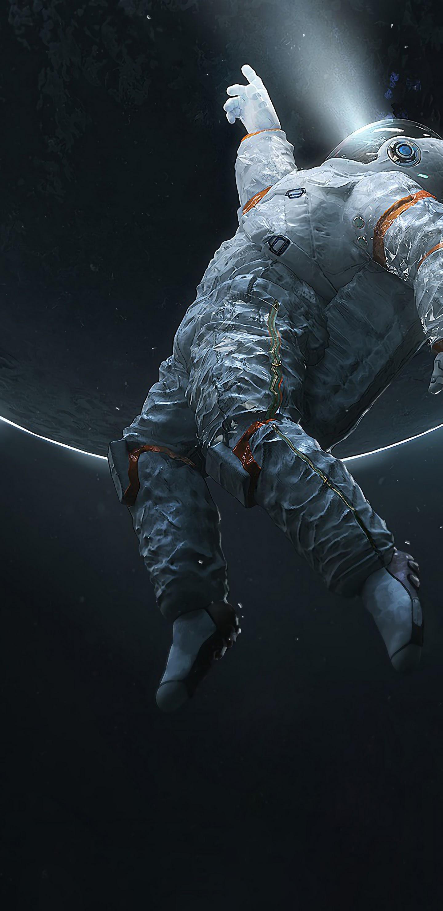 عکس زمینه فوق العاده باکیفیت فضانورد در فضا برای آیفون