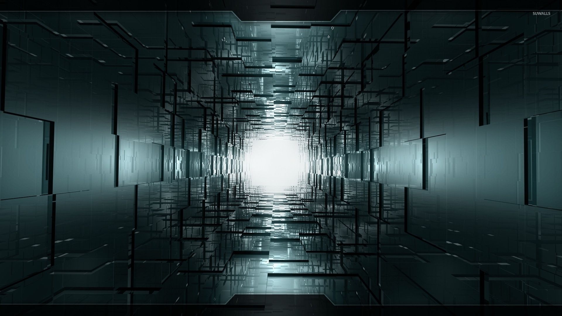 زمینه چندبعدی لپتاپ با طرح جذاب تونل متنهی به روشنایی