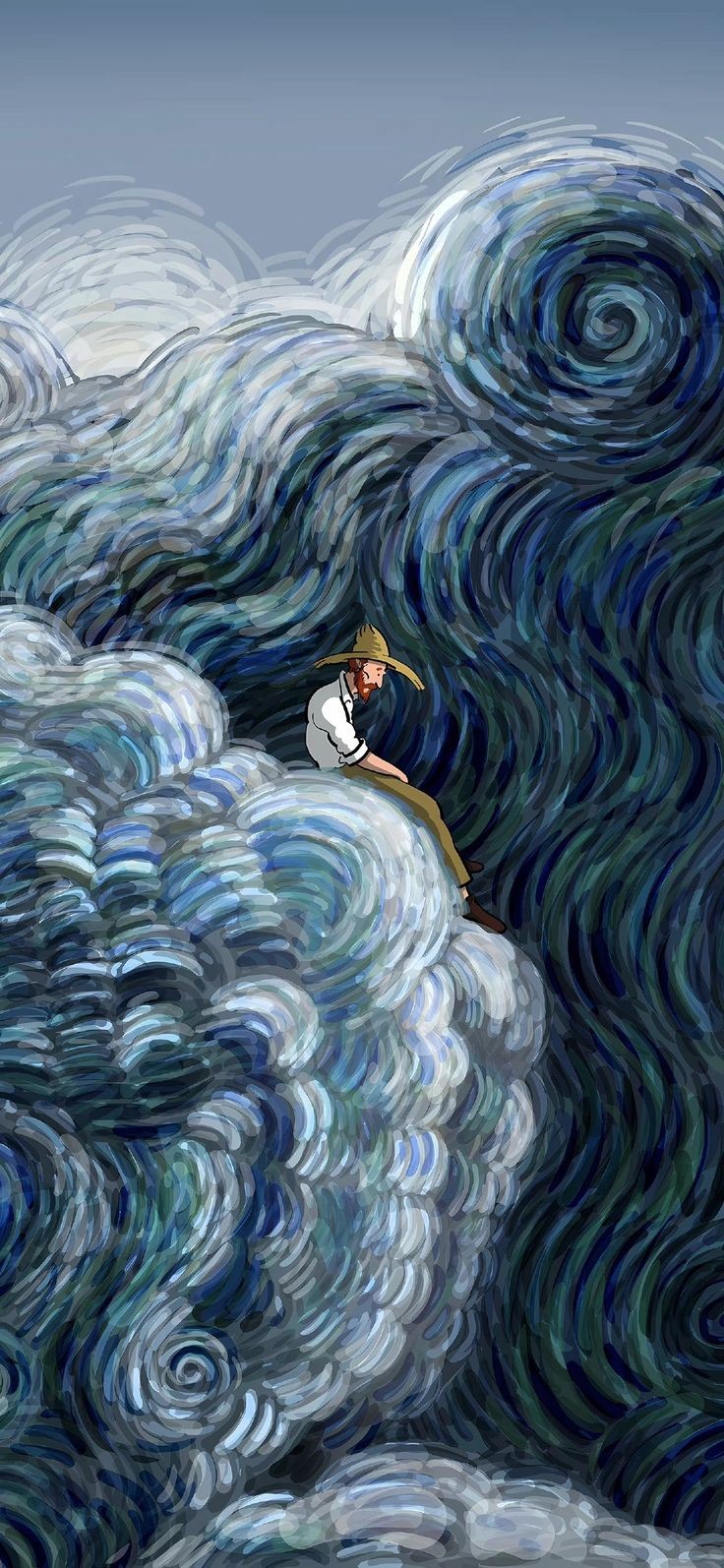 والپیپر فانتزی زیبا نقاشی هنرمند ونسان ونگوگ برای پروفایل