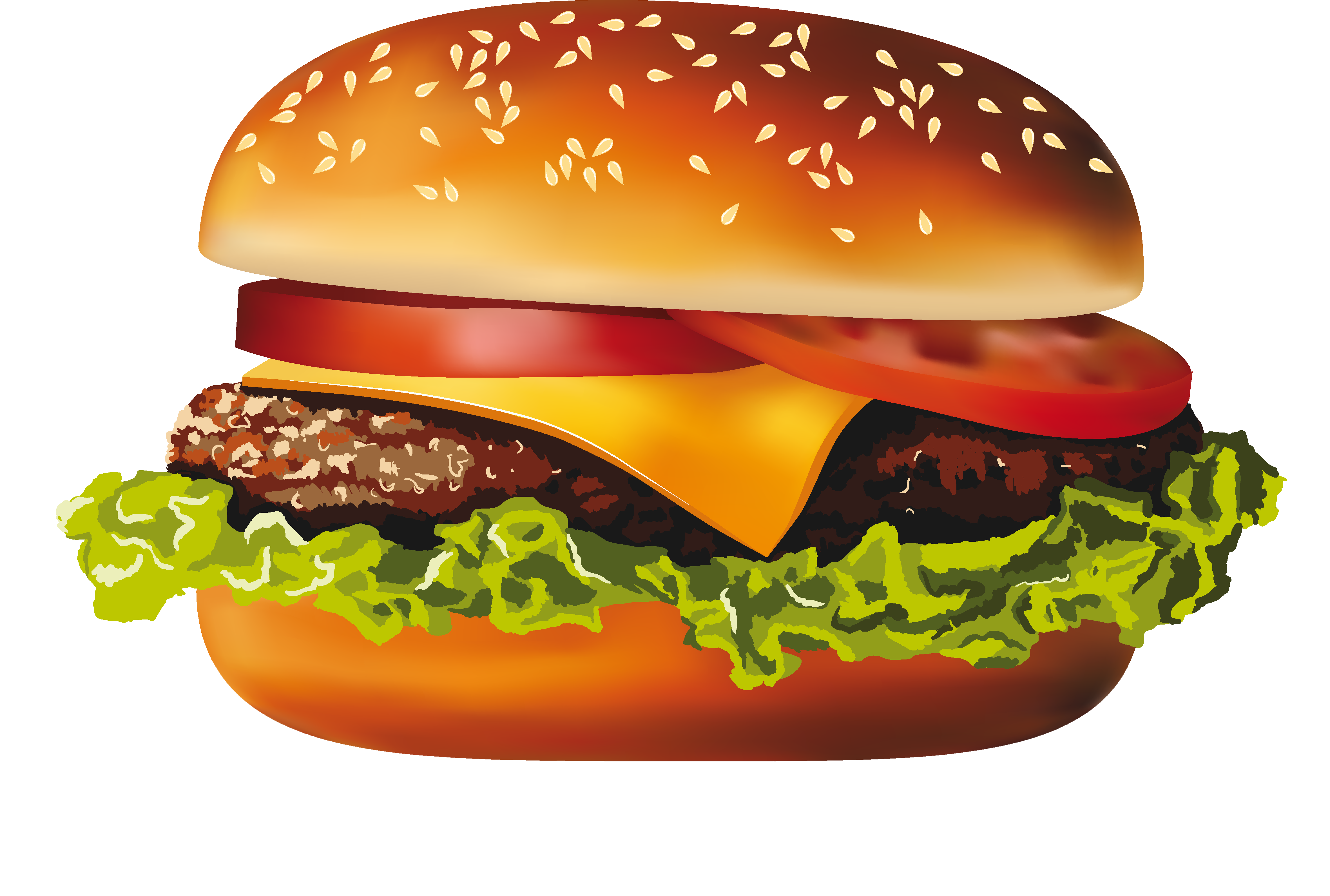 طبیعی ترین نقاشی همبرگر ویژه به شکل دوربری شده