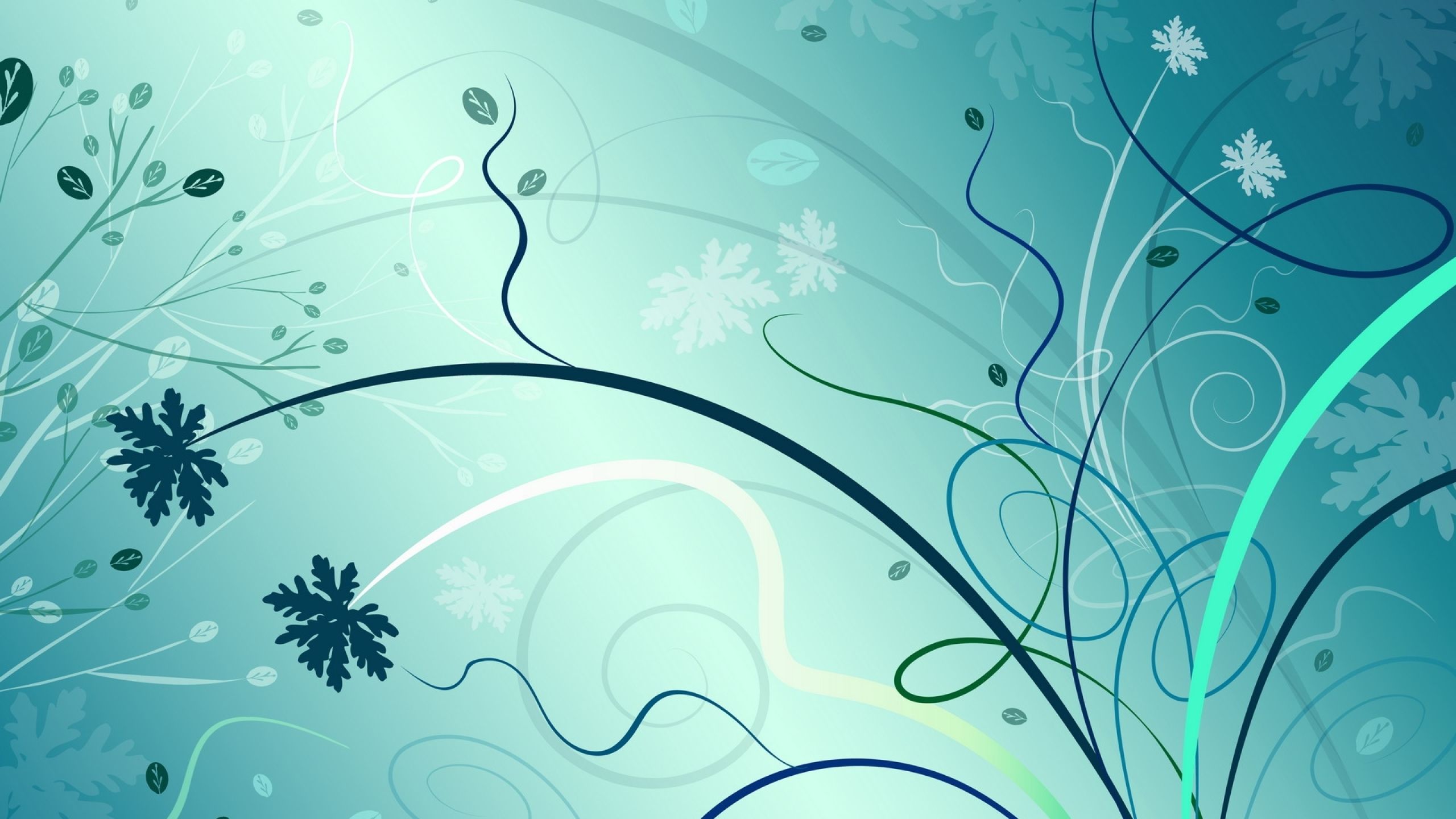 نقاشی دیجیتالی پرطرفدار آبی و سفید با طرح گل در طبیعت 