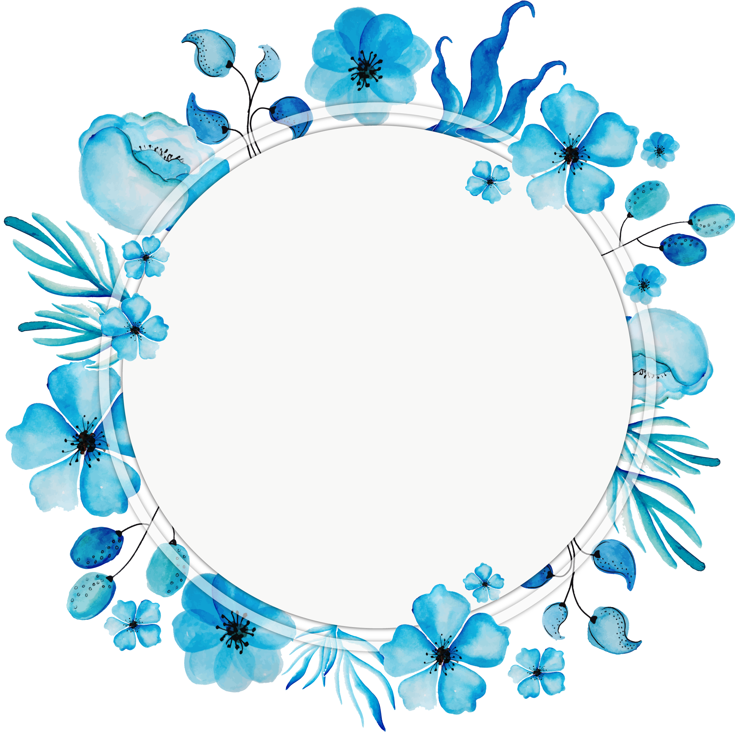 دانلود عکس با کیفیت بالا گل های آبی رایگان دایره ای برای پروفایل دخترونه