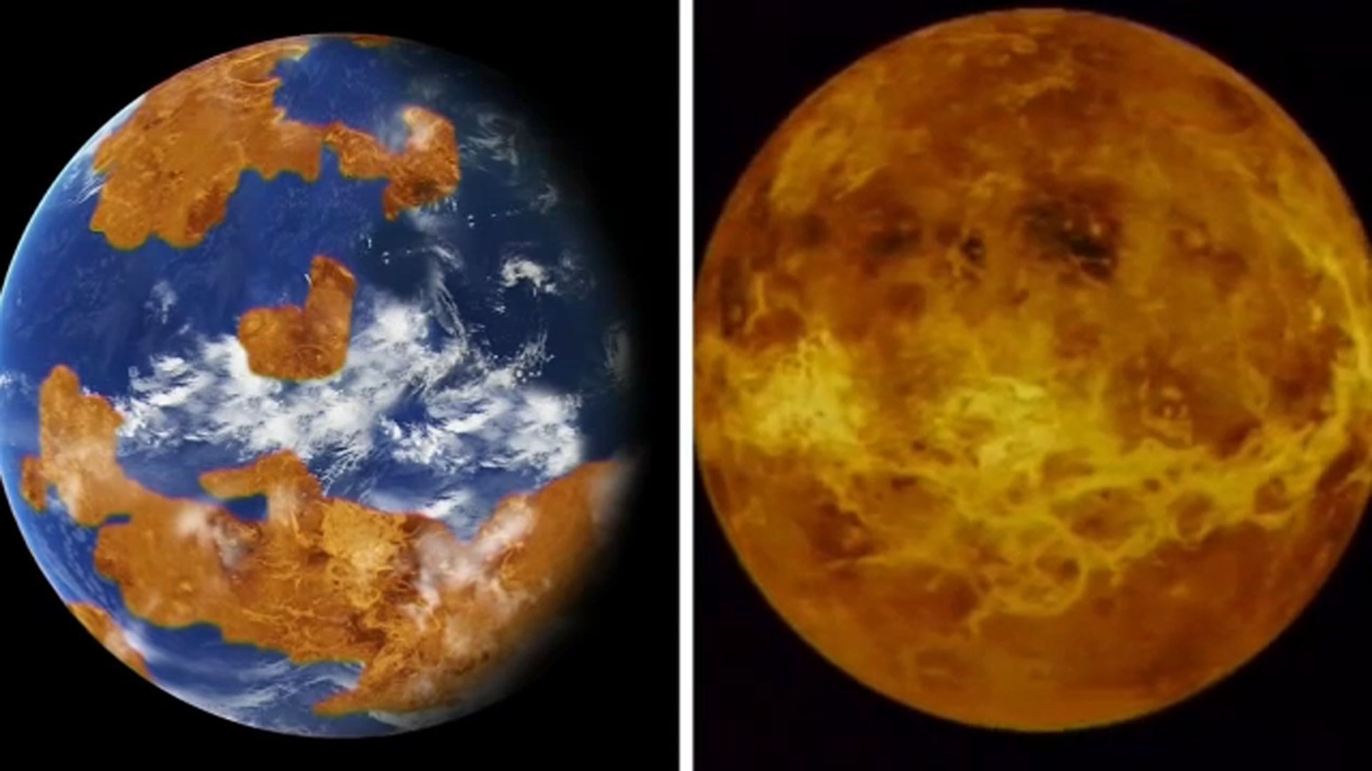 جالب ترین قاب مقایسه سیاره زمین و زهره با تصاویر واقعی